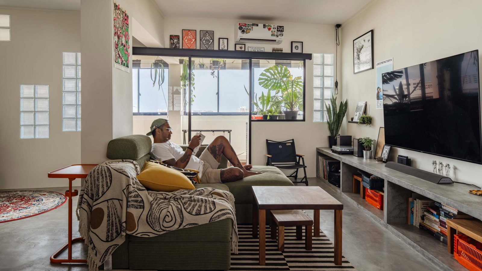 A Bachelor’s Industrial Inspired 4 Room HDB Home With A Garden Balcony 1