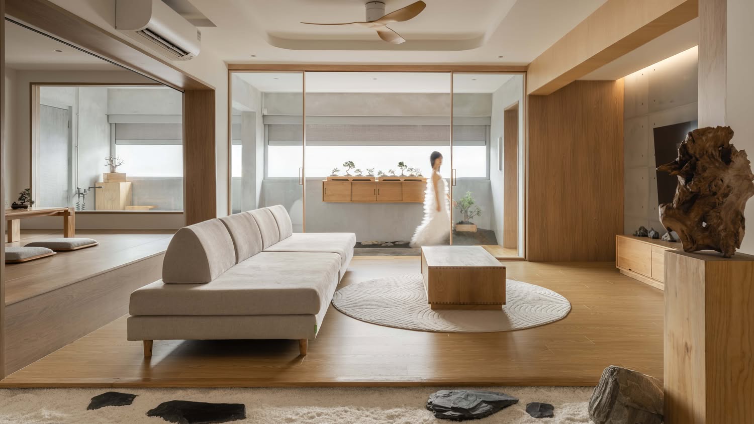 This Beautiful Japanese Inspired 5 Room HDB Home Features an Indoor Gravel Garden 1