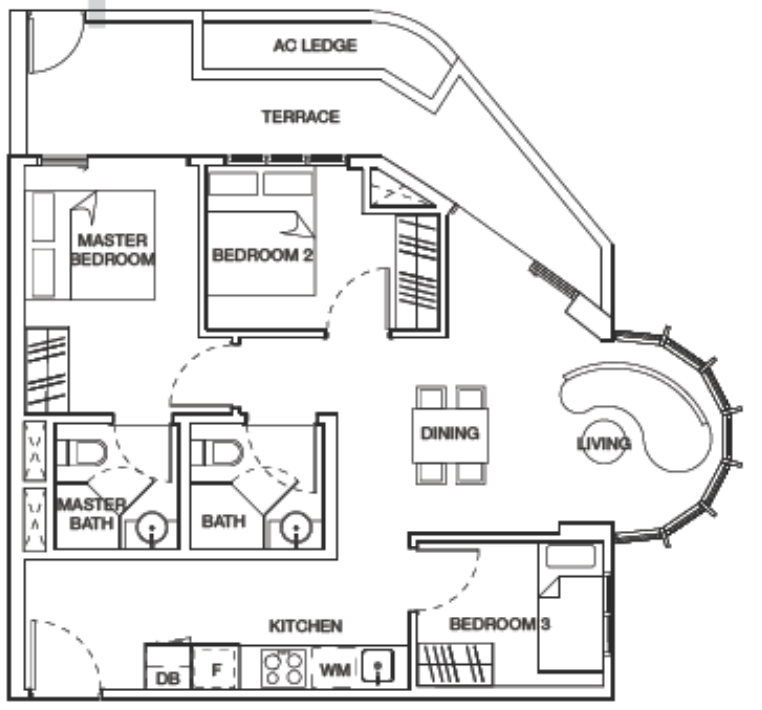 floraview 3 bedroom floor plan