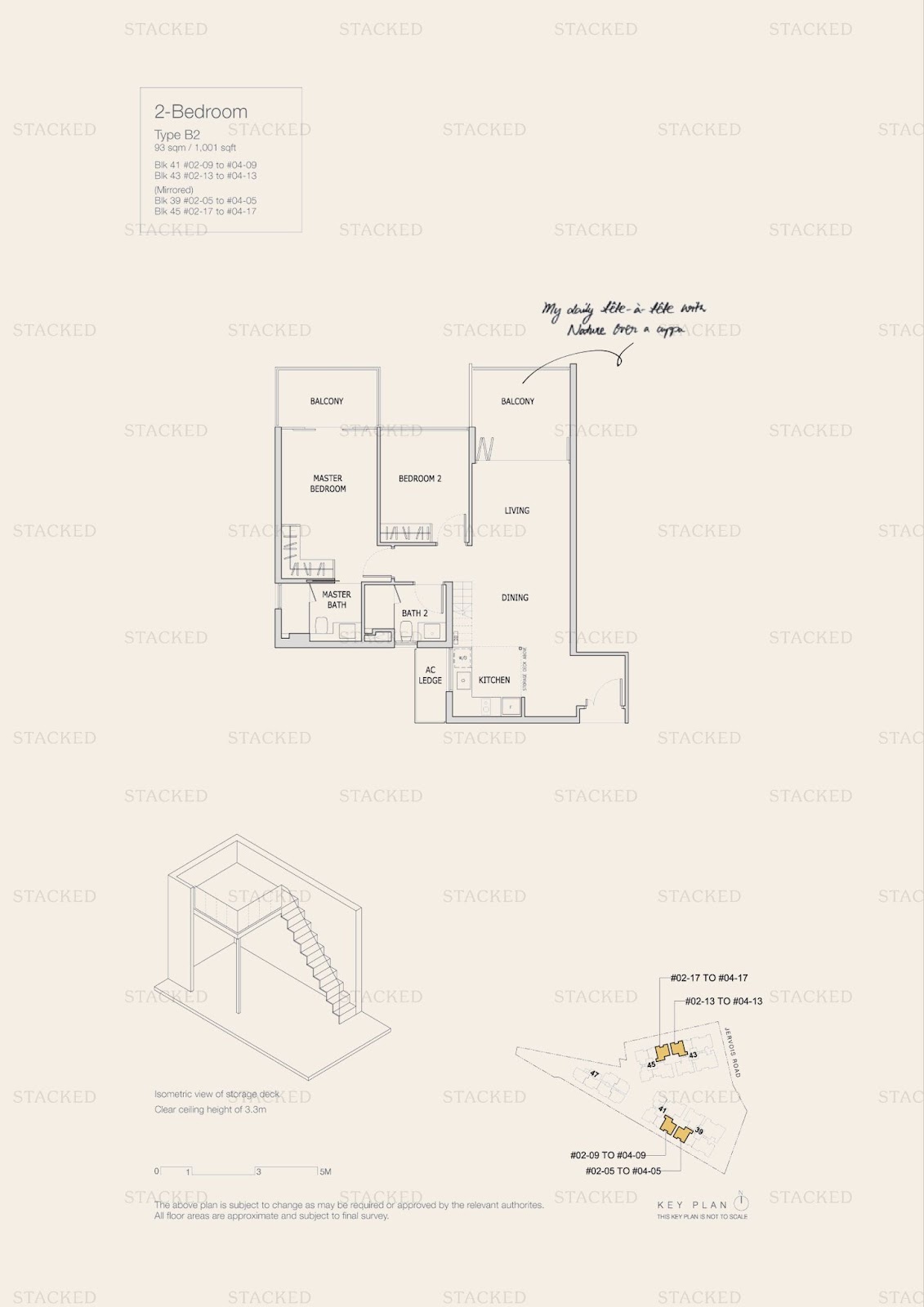 Mon Jervois 2-bedroom floor plan