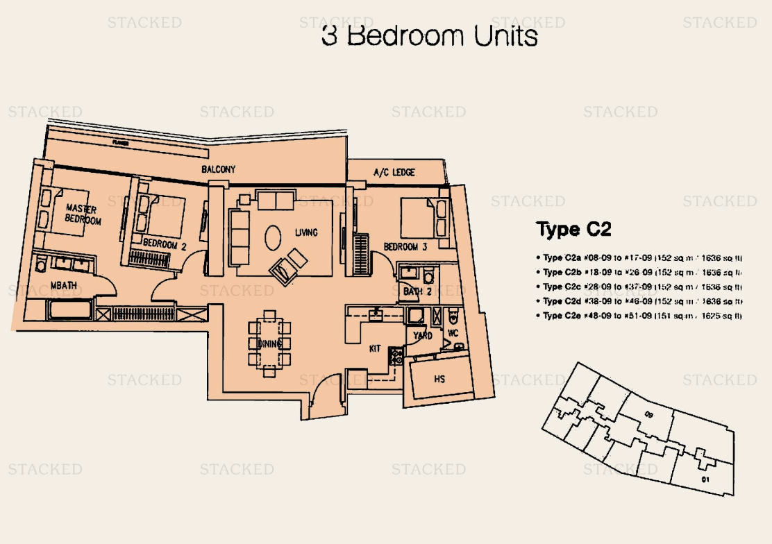 Marina Bay Residences 1636 sqft