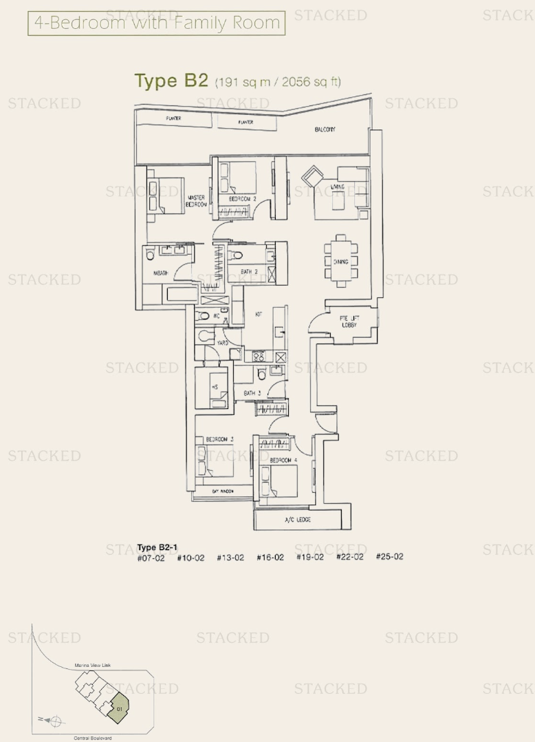 Marina Bay Suites 2056 sqft
