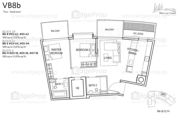 Reflections at Keppel Bay 1,076 sq ft