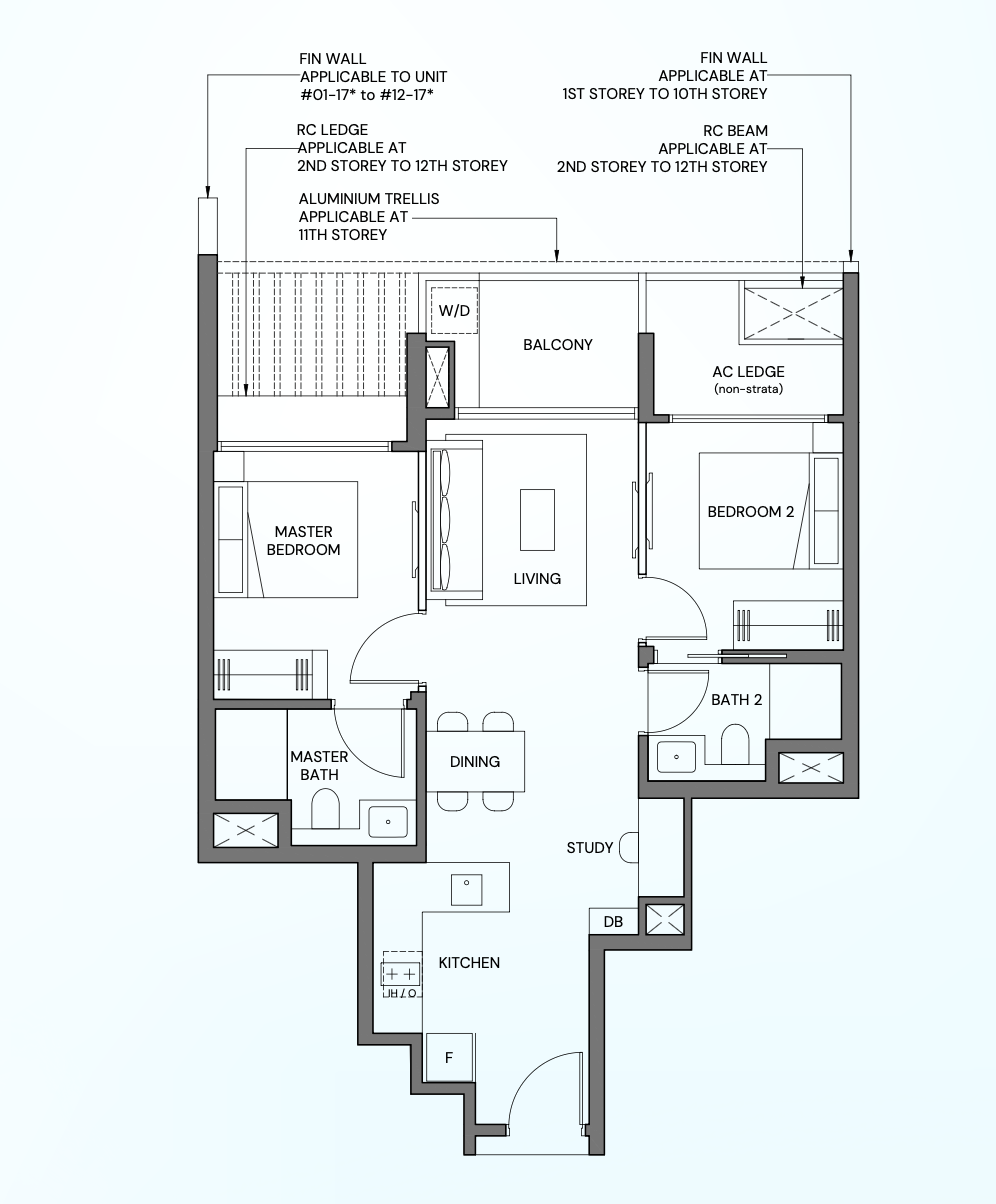 canberra crescent residences 2 bedroom floorplan