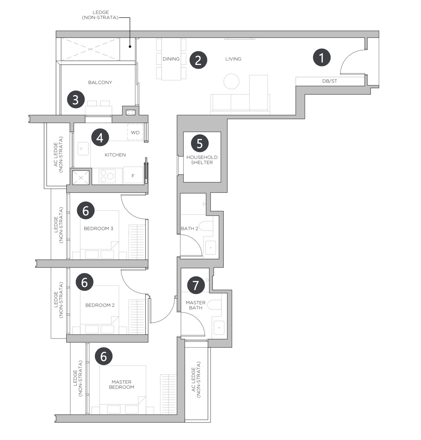promenade peak 3 bedroom floorplan