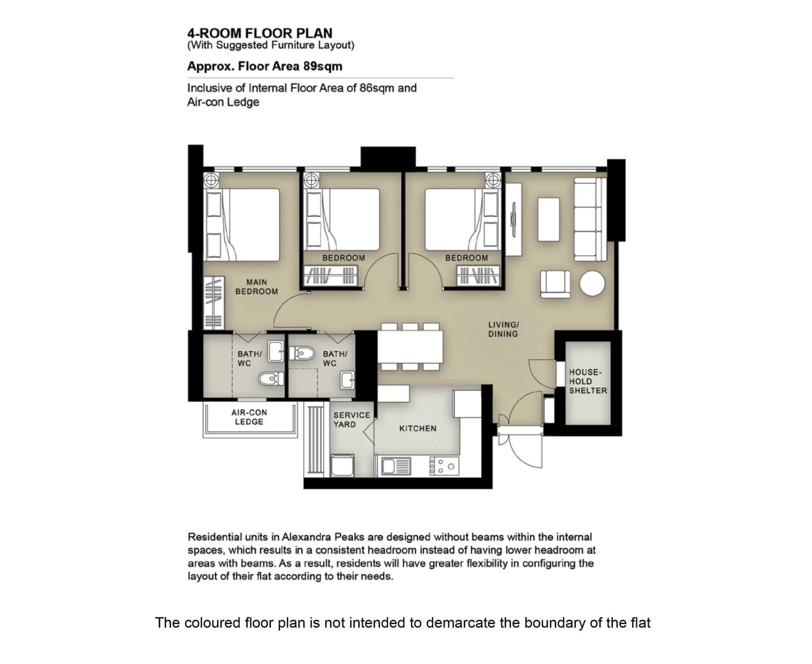 alexandra peaks 4 room flat