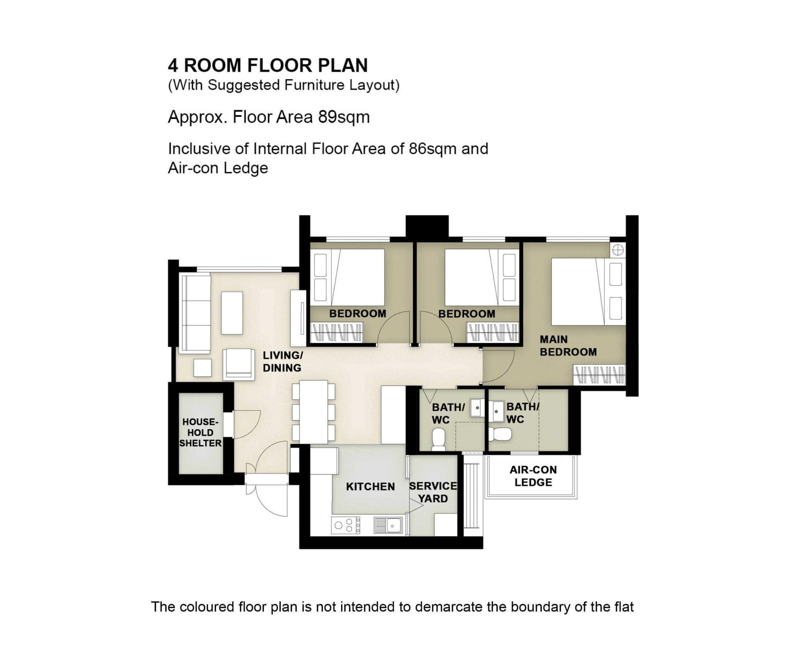 Toa Payoh Ascent 4 Room Floor Plan
