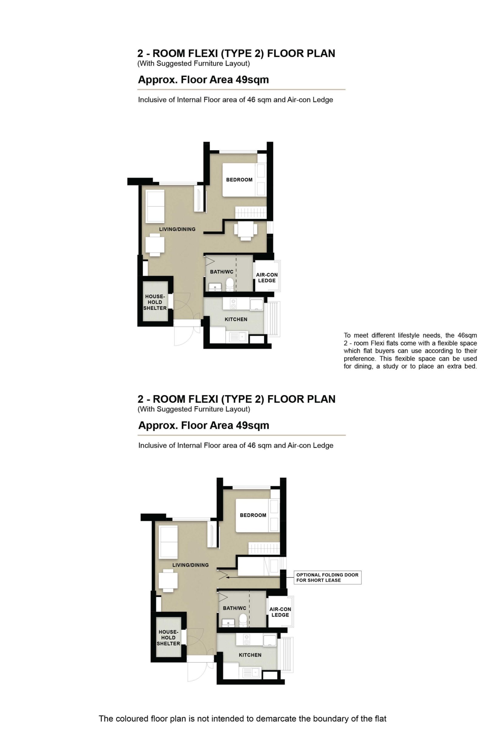 Bangkit Breeze 2 Room Flexi Type 2 Floor Plan
