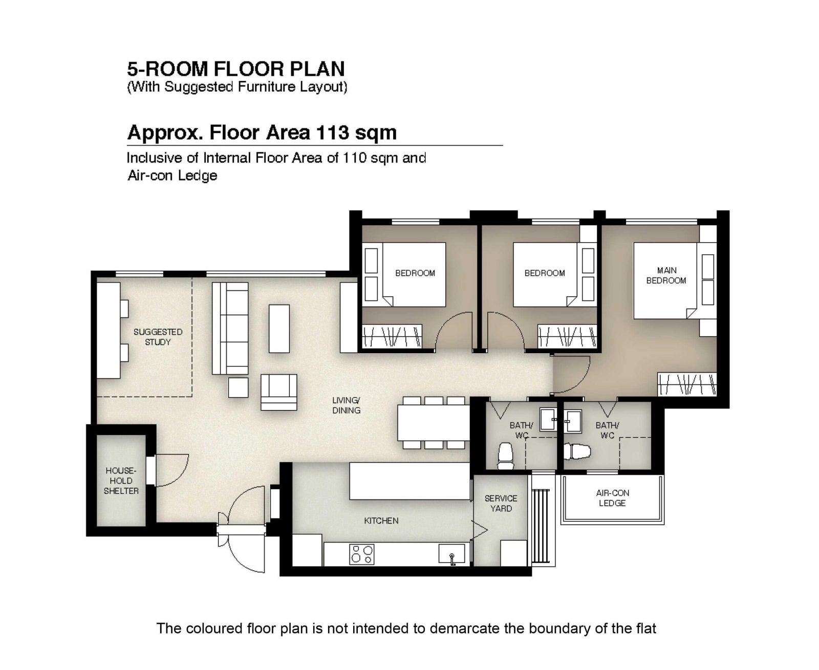 Simei Symphony 5 Room Flat Floor Plan