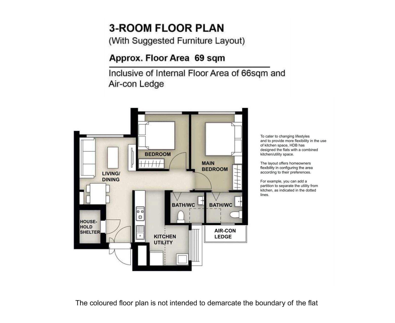 Woodlands North Grove 3 Room Plan