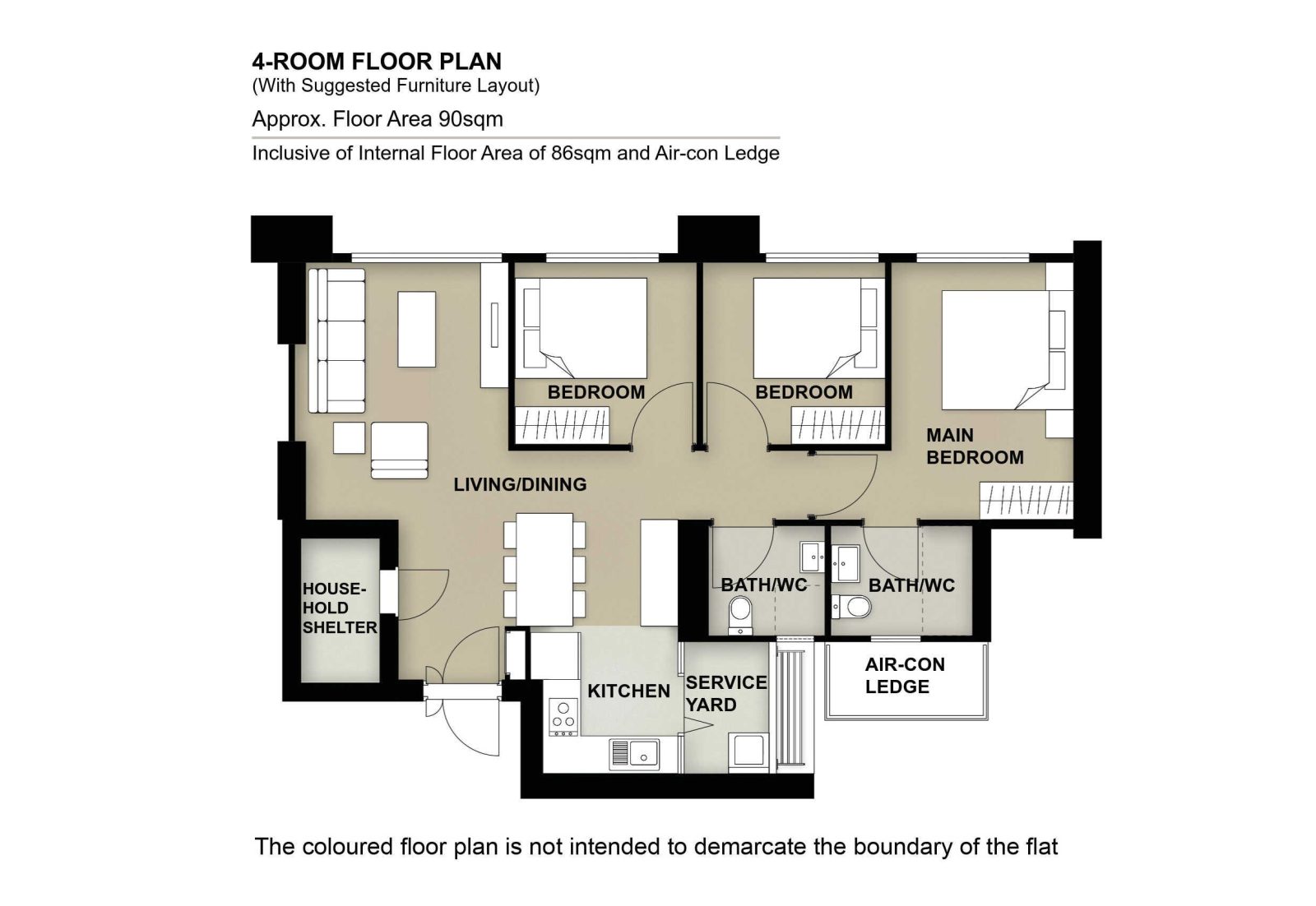 belayer residences 4 room floor plan 1