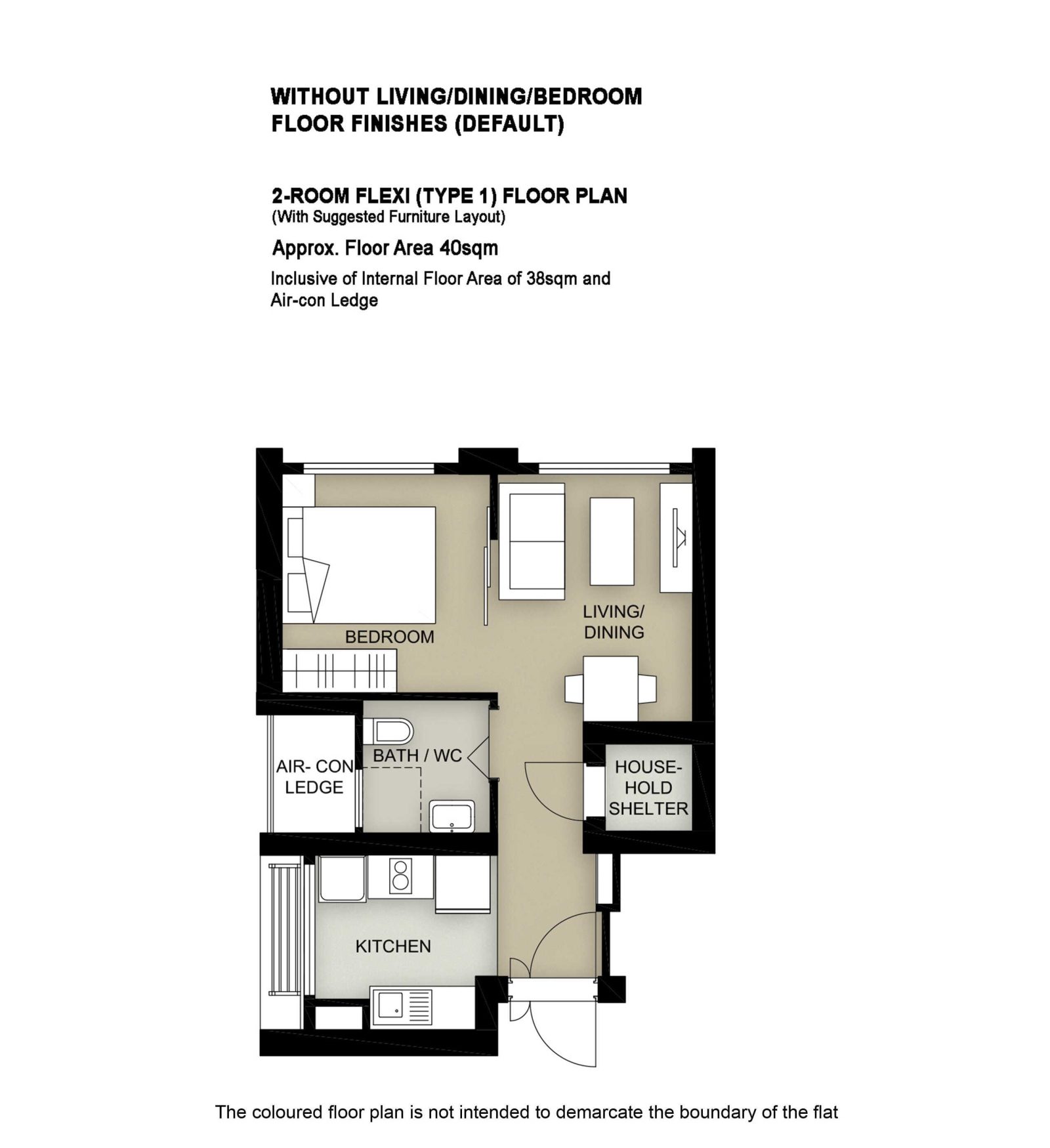 2 Room Type 1 Floor Plan