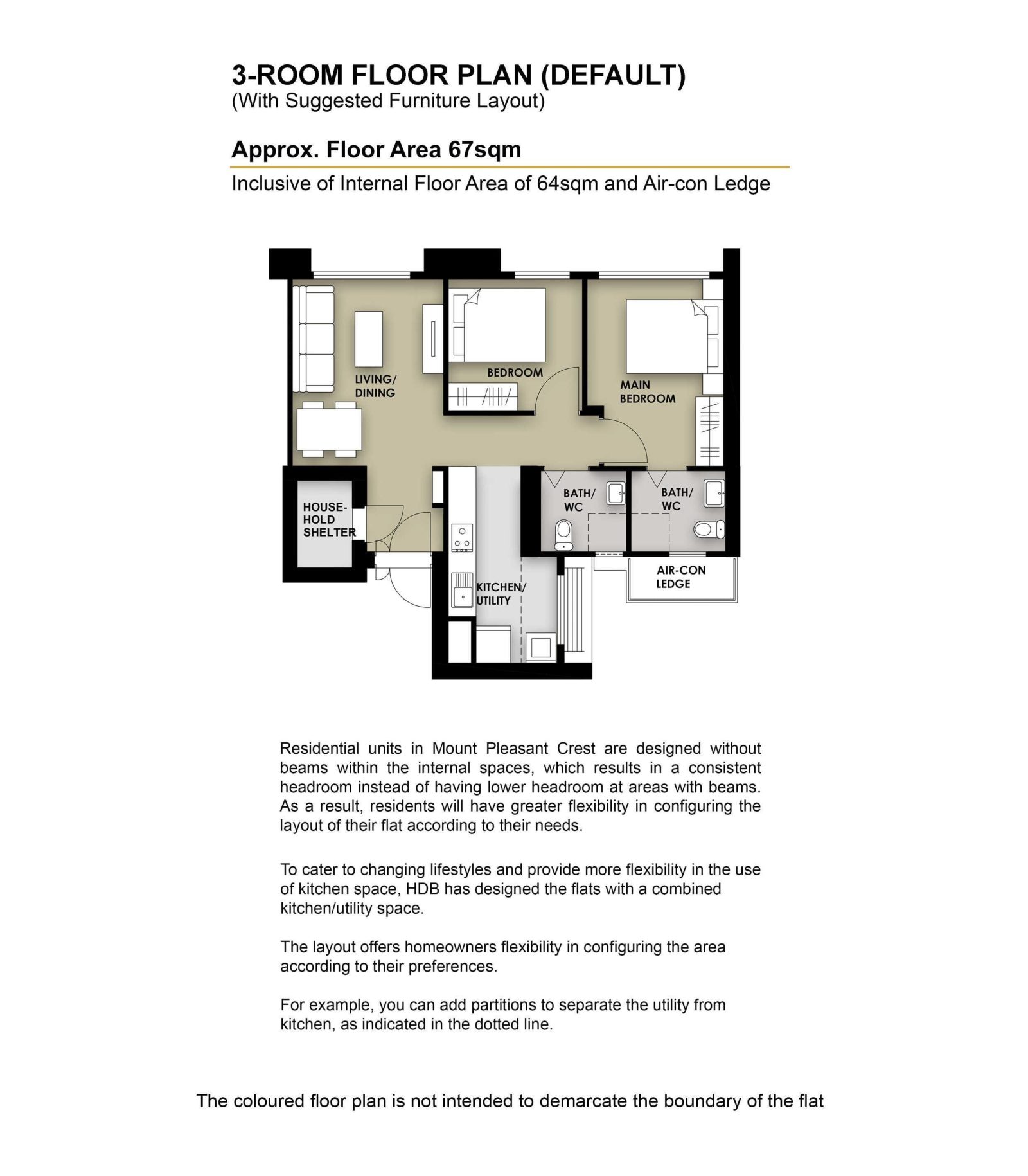 3 Room Floor Plan 1