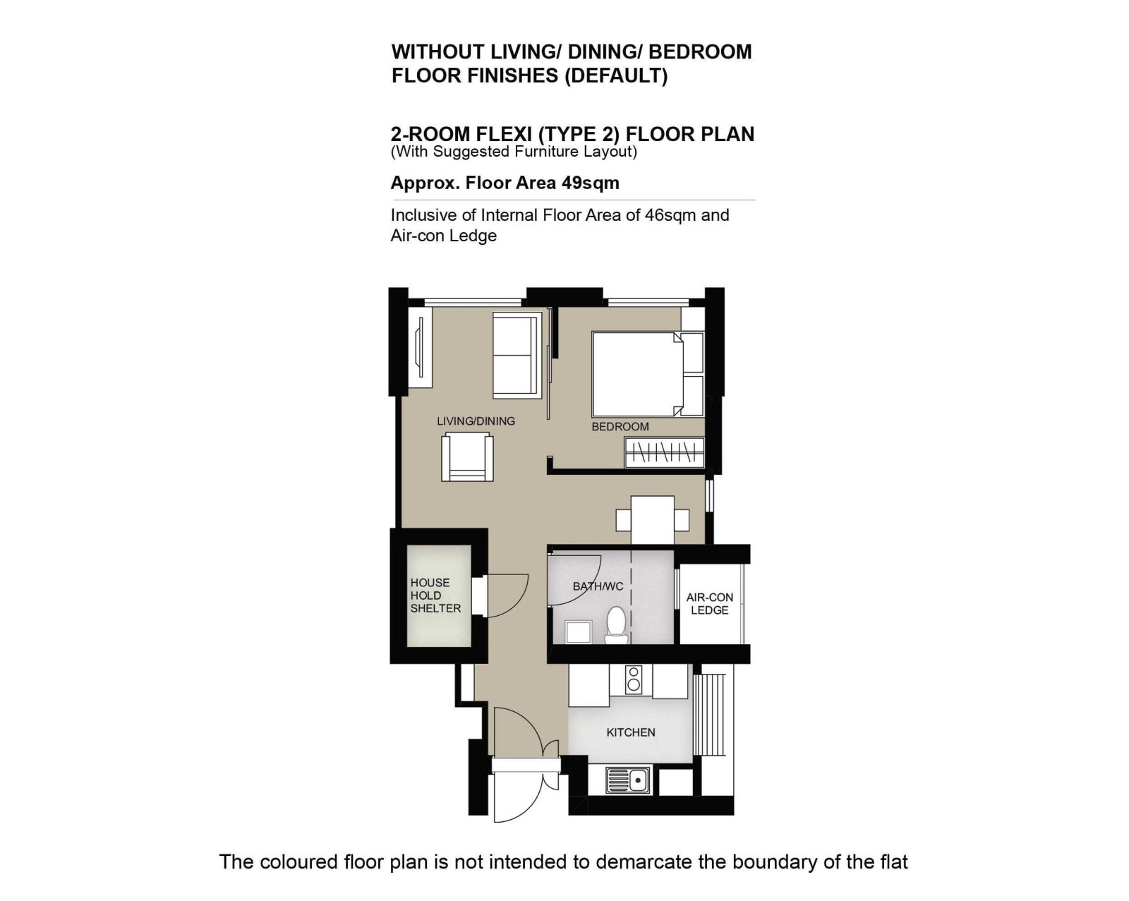 2 Room Flexi Type 2 Floor Plan