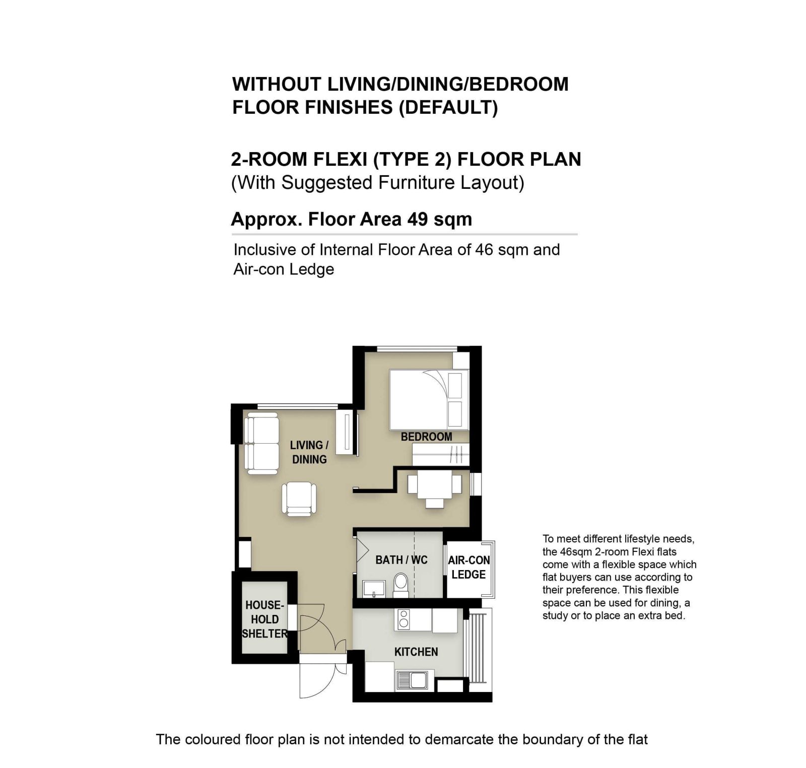 2 Room Flexi Type 2 Floor Plan