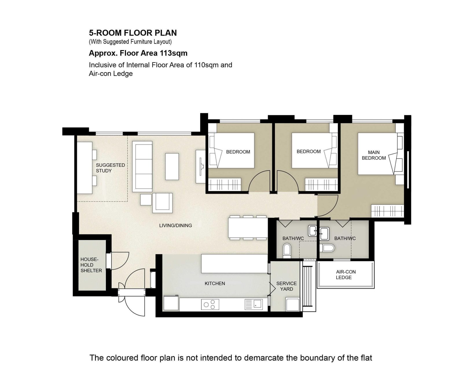 5 Room Flat Floor Plan