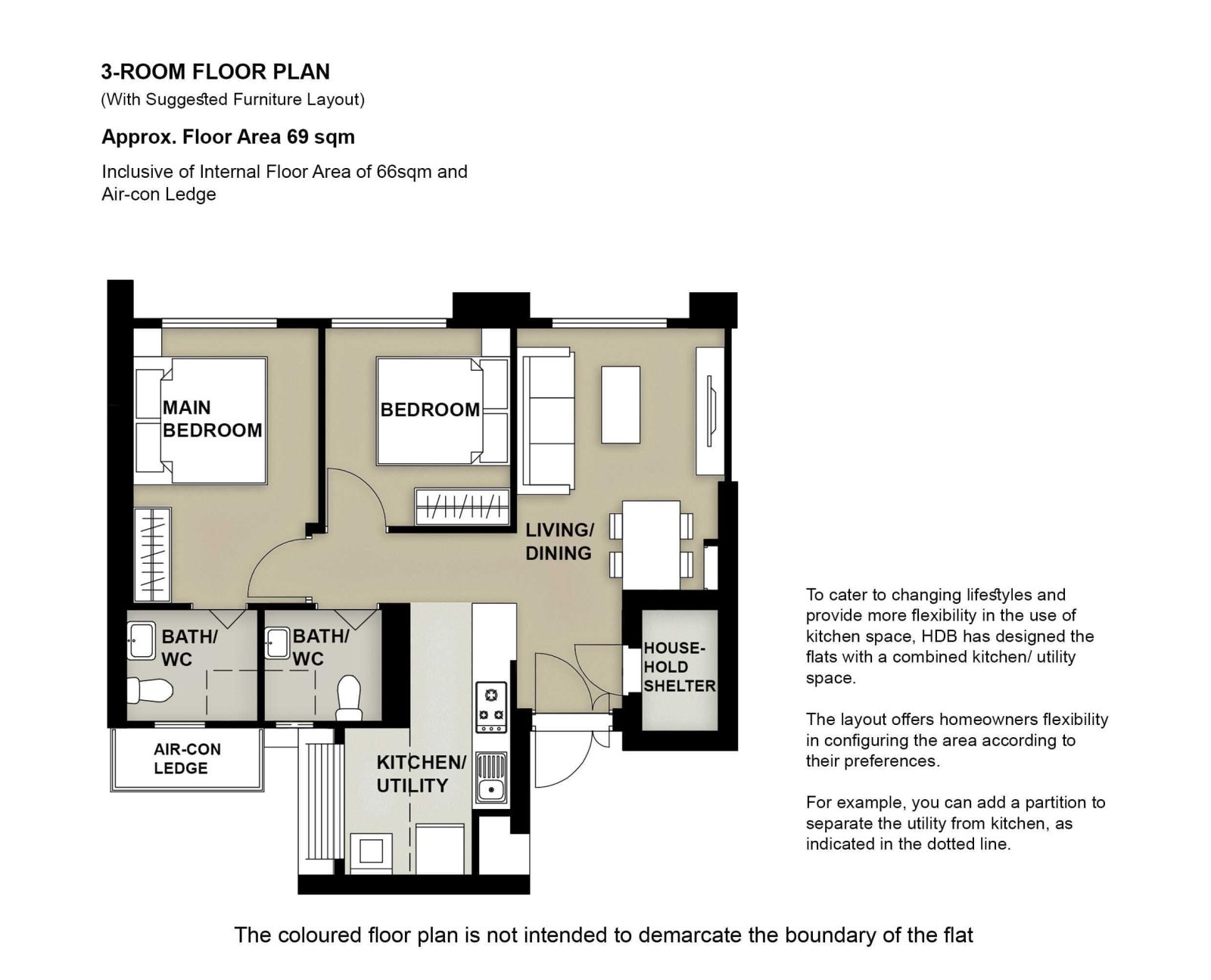 3 Room Floor Plan
