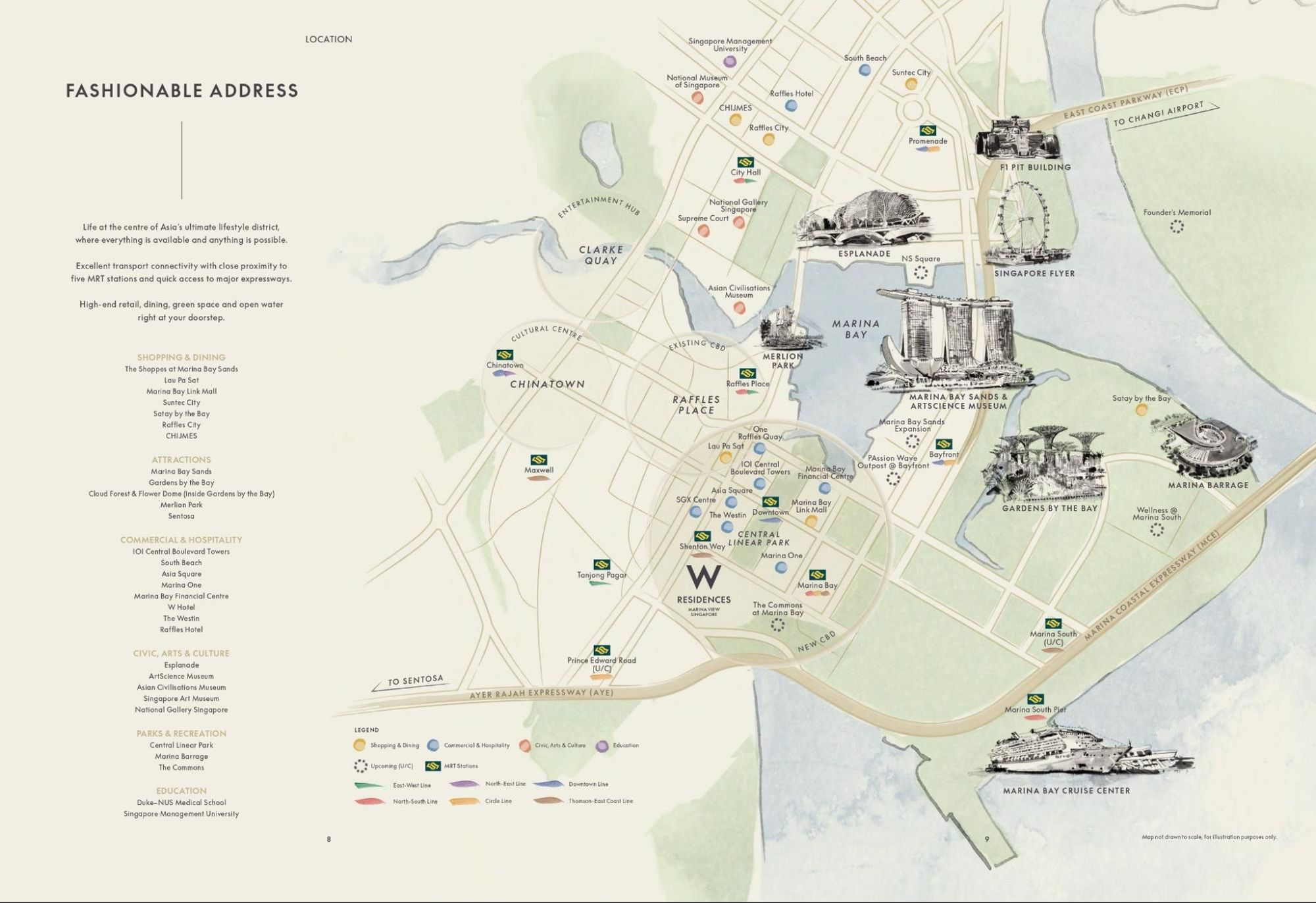 W Residences Marina View Location