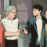 young people handing keys to elderly