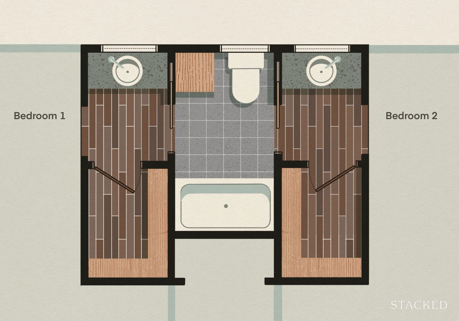 Jack and Jill bathrooms