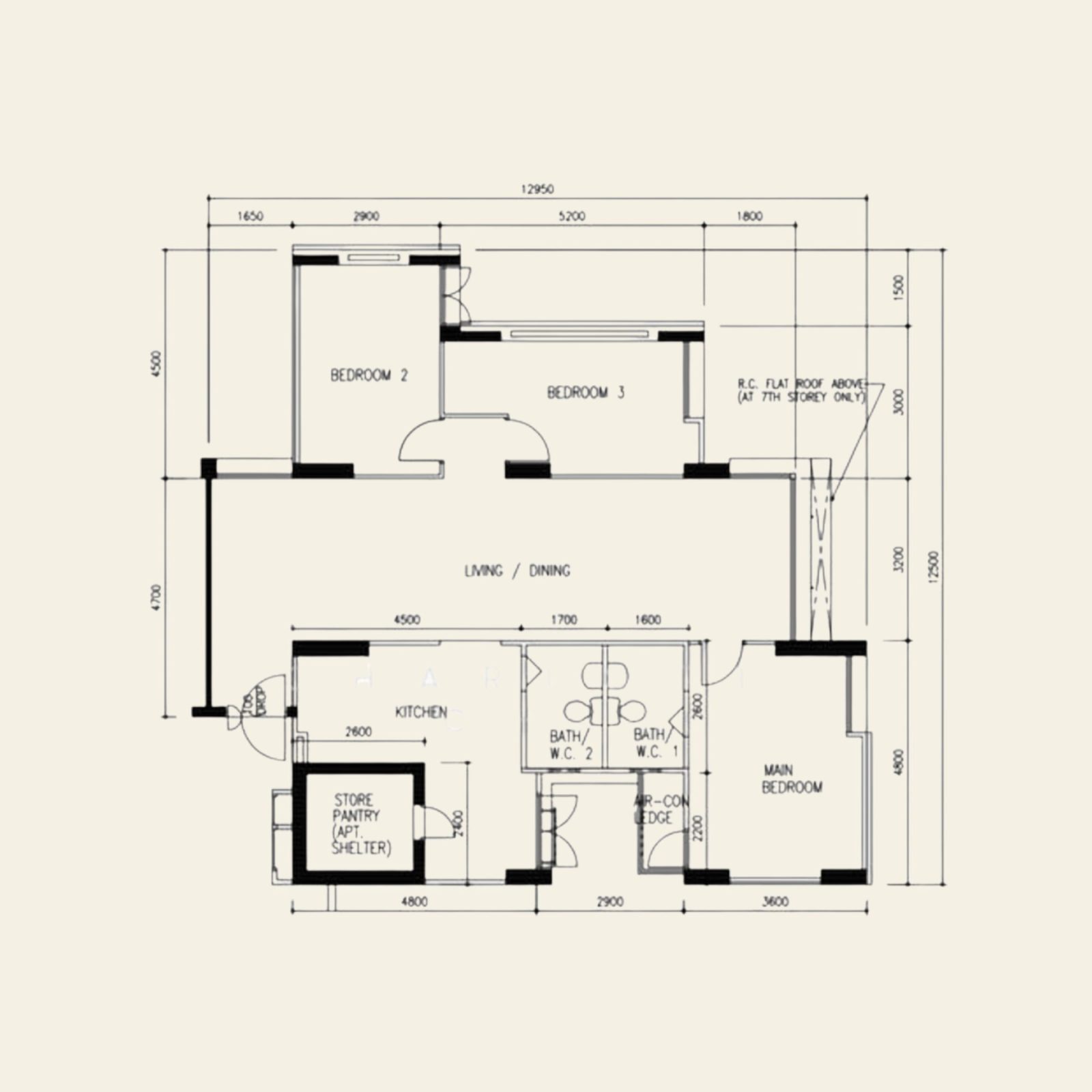 five room flat at 7 Pine Close