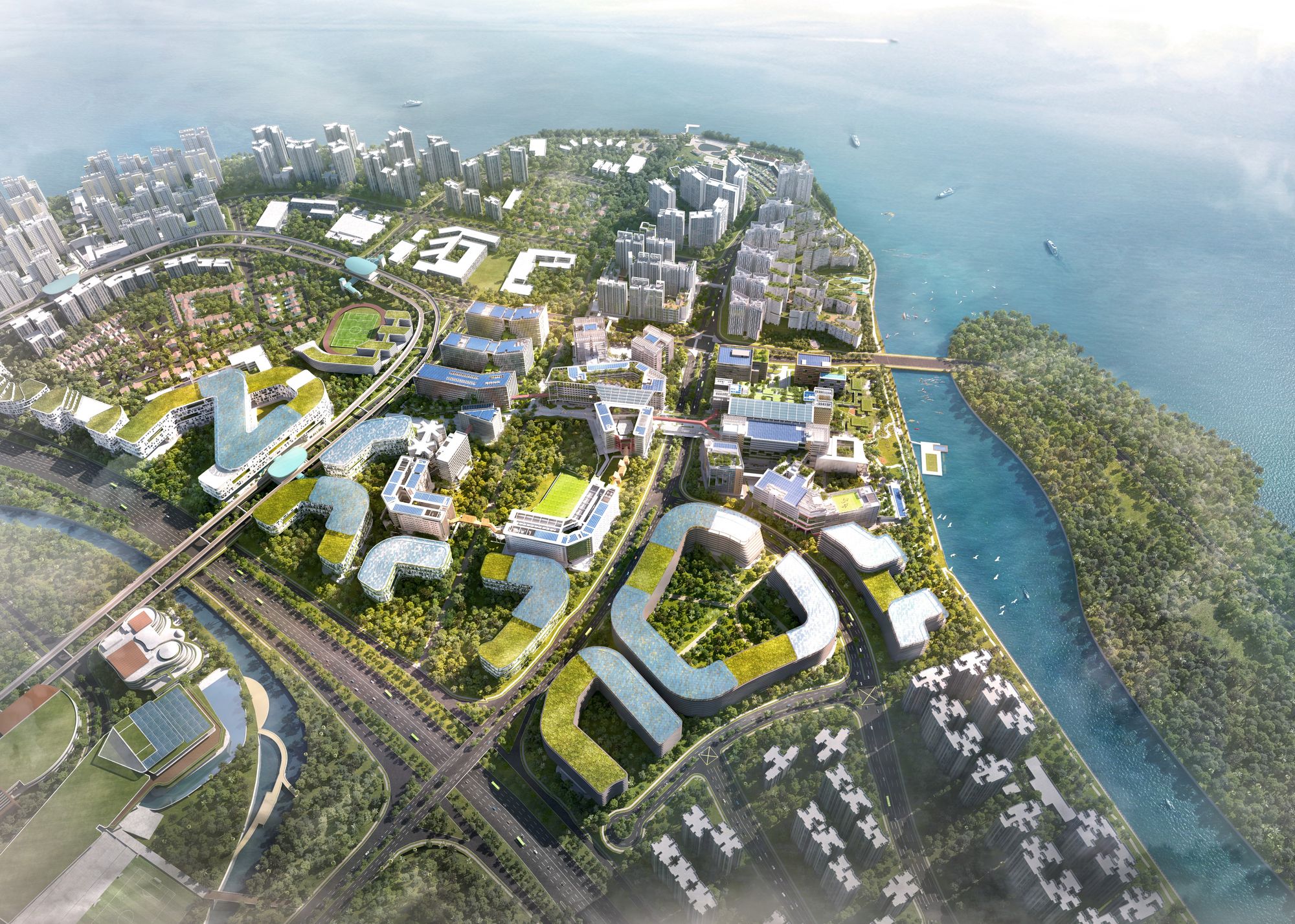 AERIAL VIEW OF PUNGGOL DIGITAL DISTRICT