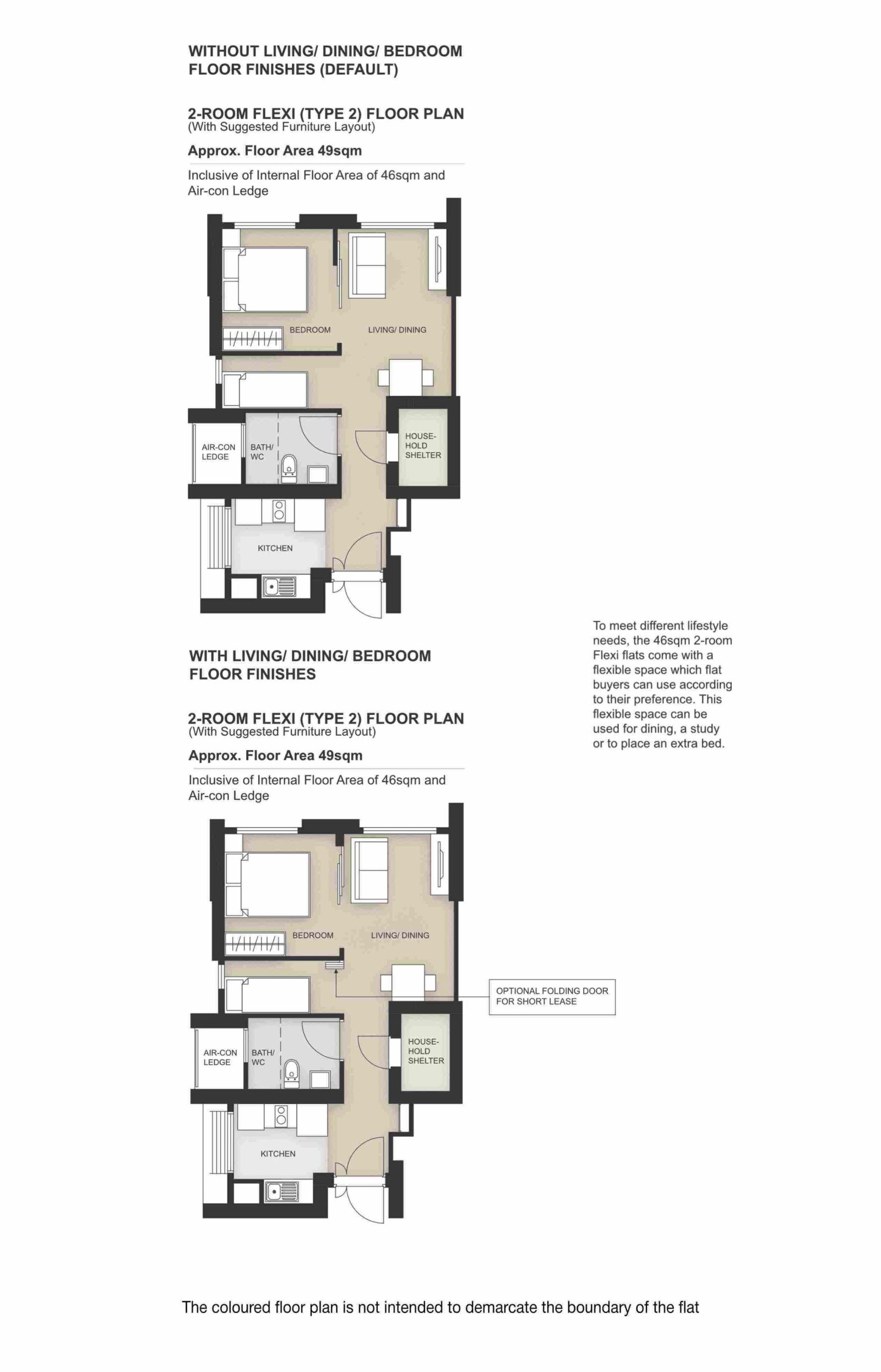 Redhill Peaks 2 room flexi type 2 floor plan