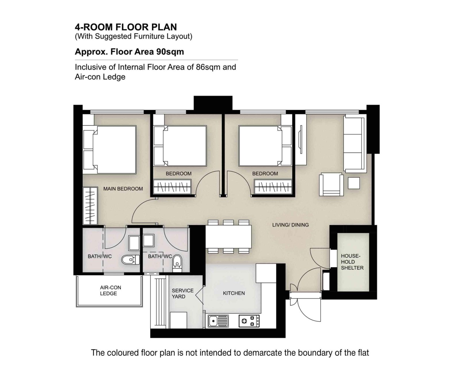 Redhill Peaks 4 room floor plan