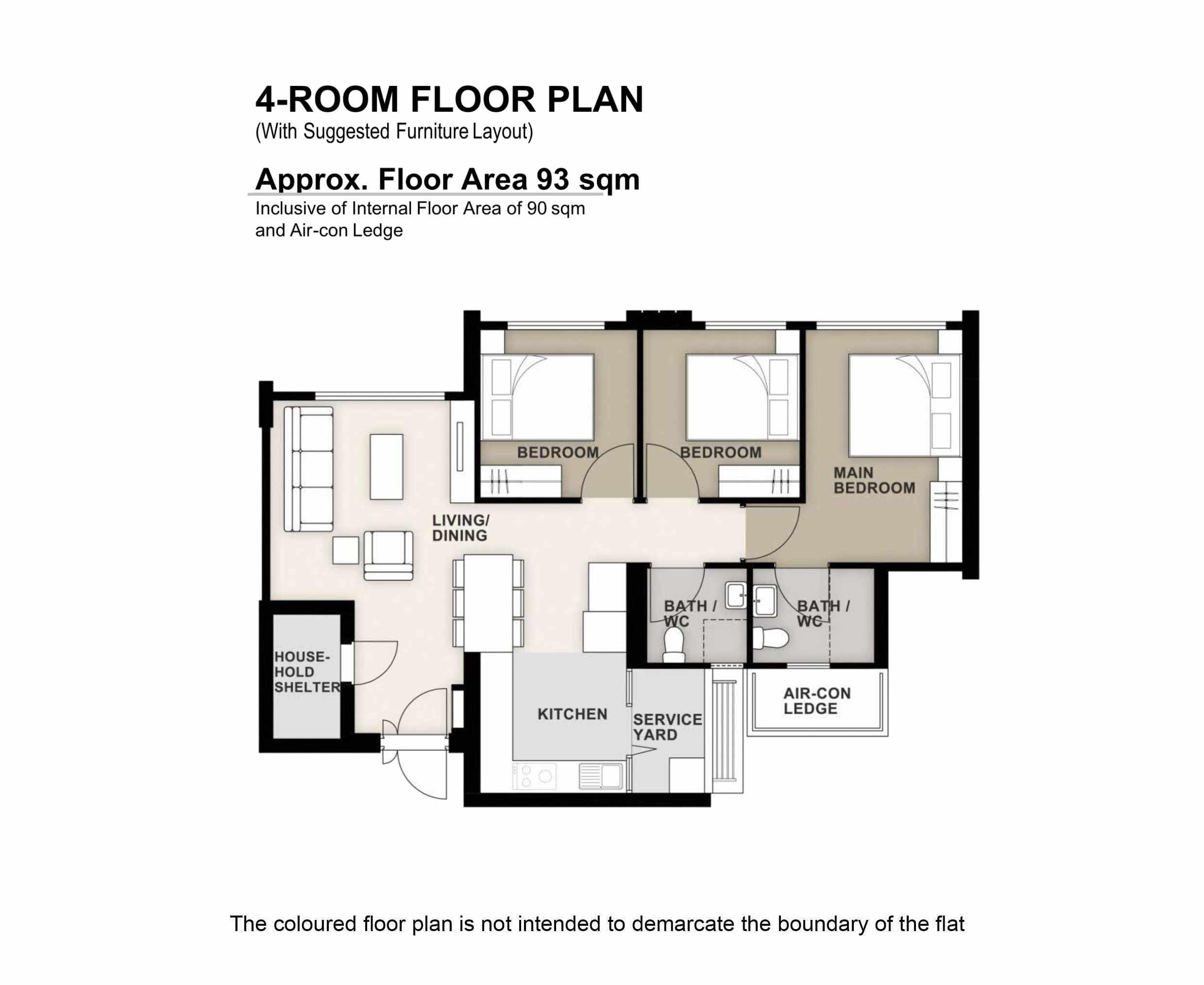 Tampines Nova 4 Room Flat Floor Plan