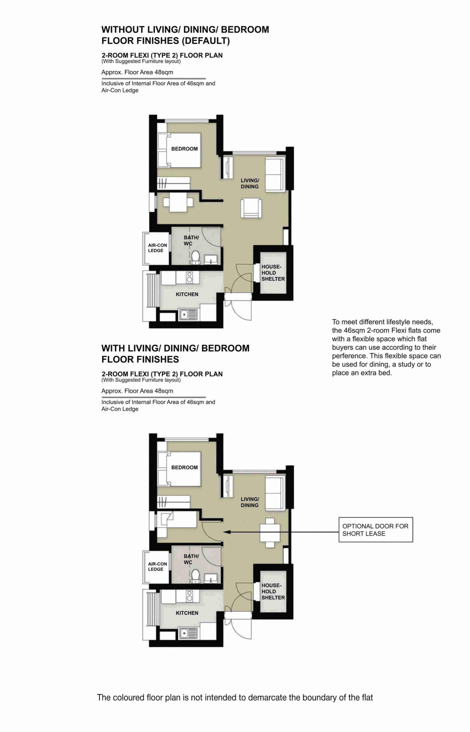 Sembawang Voyage 2 Room Flexi Type 2 Floor Plan