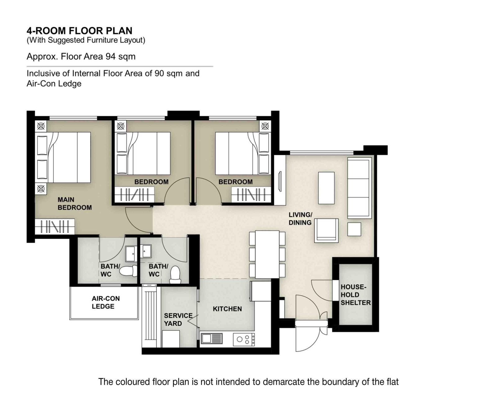 Tampines Bliss 4 Room Floor Plan