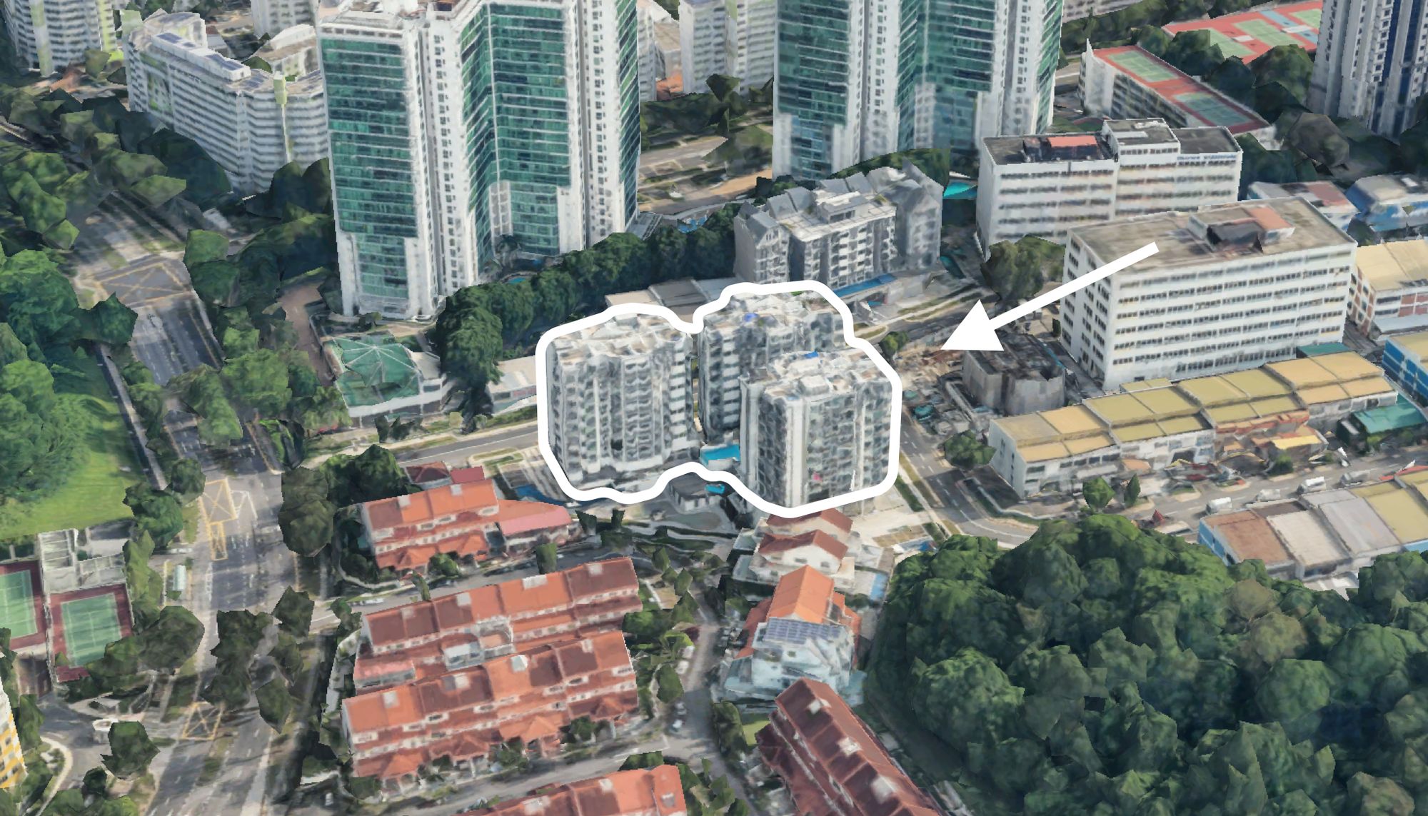 3 bedroom condos under $1.5M with an unblocked view of landed estates