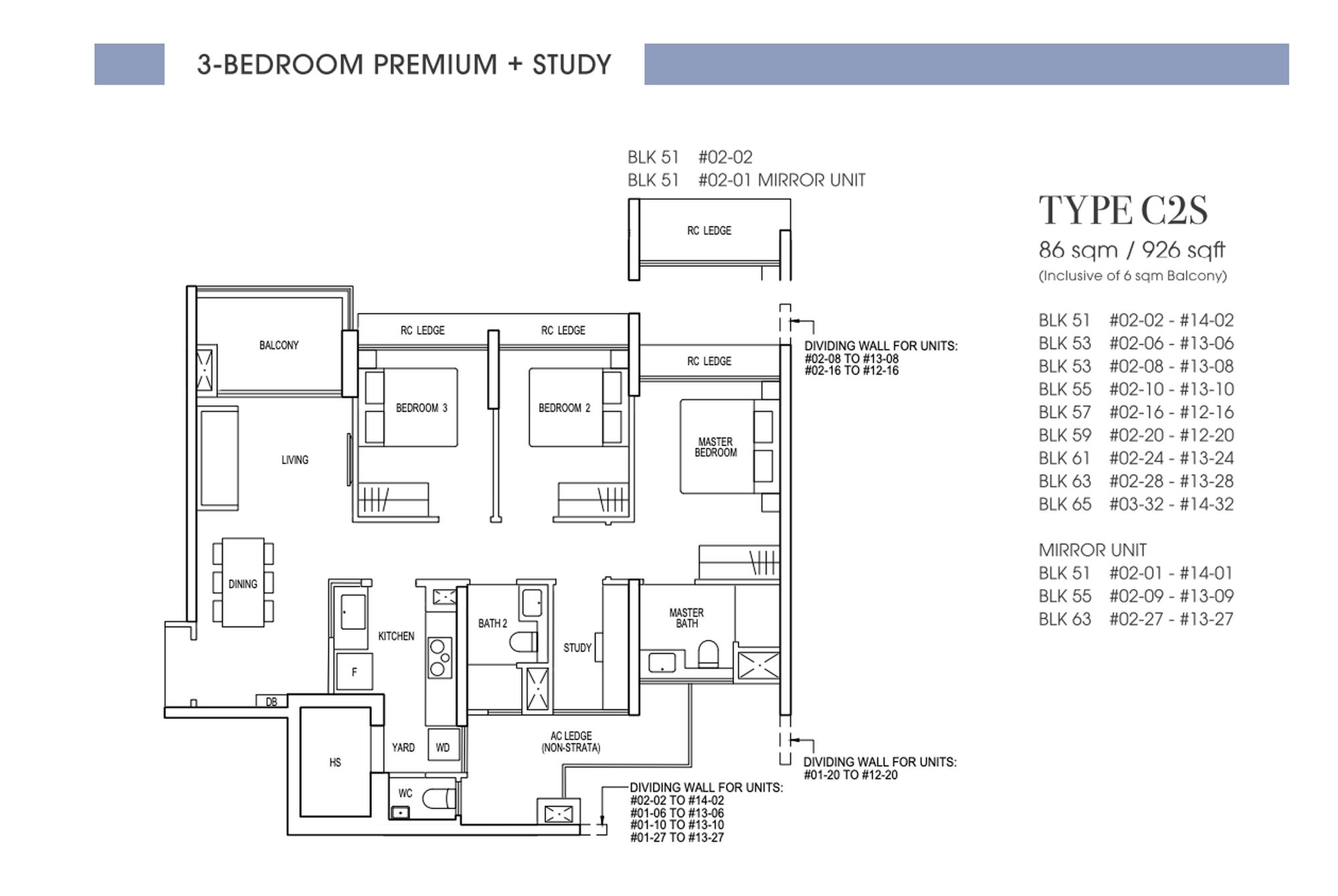 Three Bedroom Premium + Study