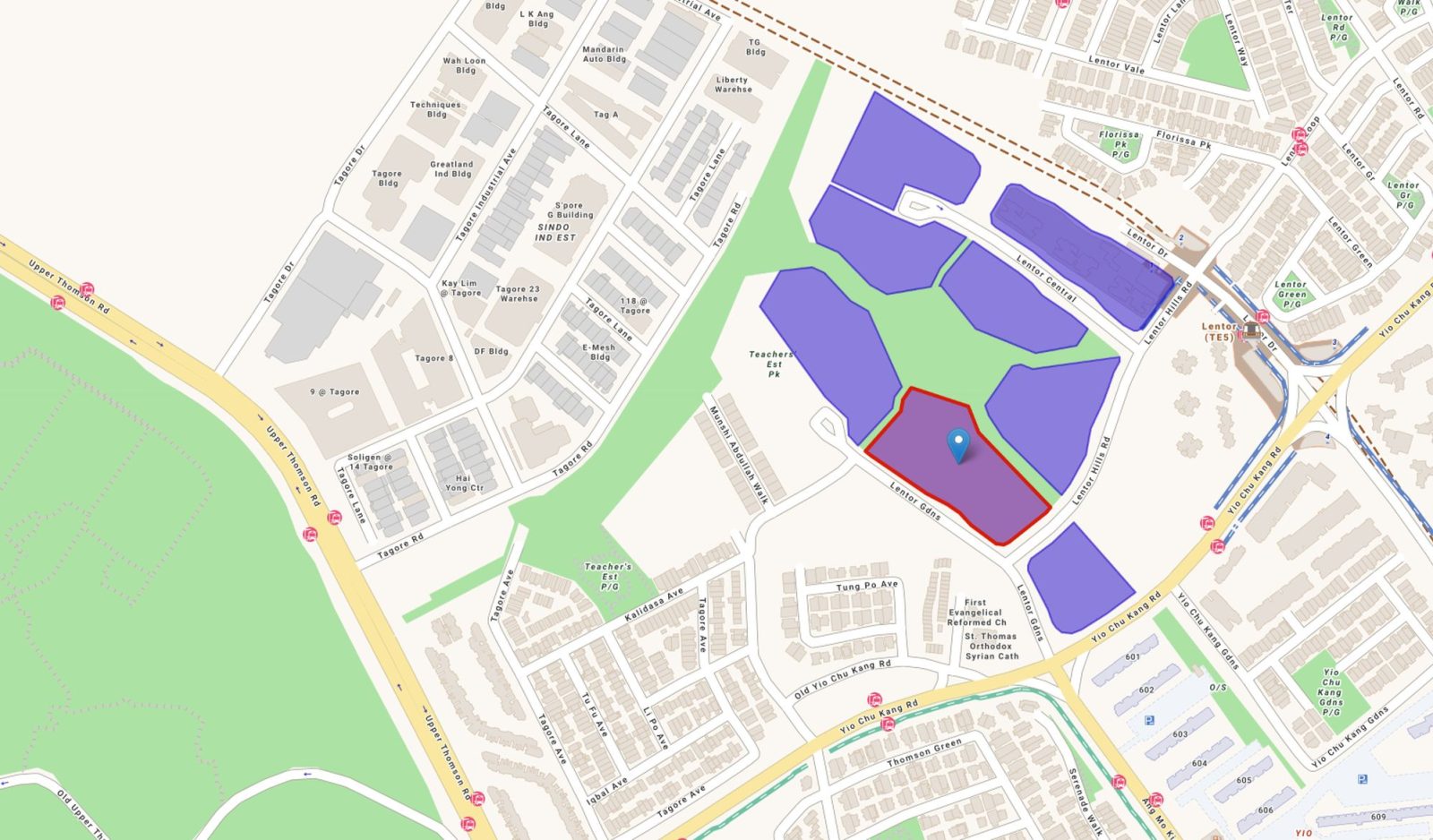 Lentor Gardens Residences map