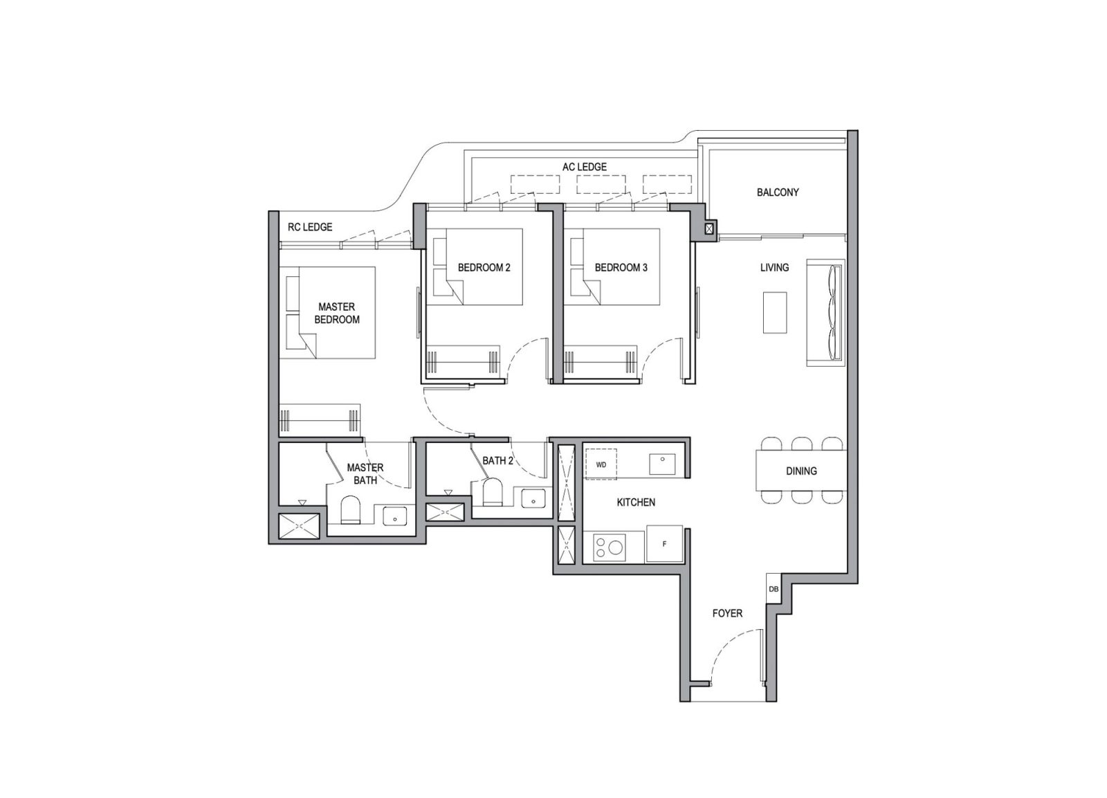 Vela Bay 3BR Floor Plan