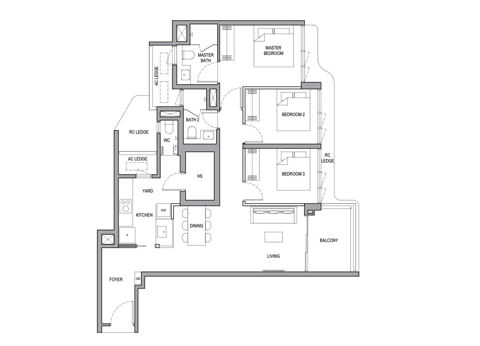 Vela Bay 3BRP Floor Plan