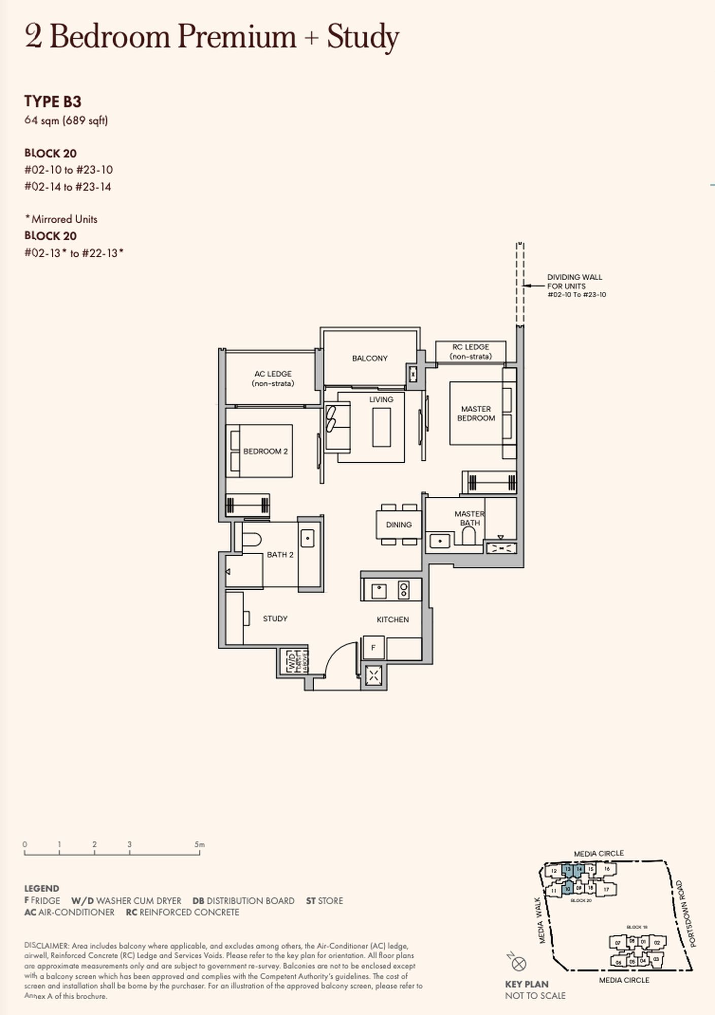 2 Bedroom Premium + Study Showflat Type B3 (689 sqft) 