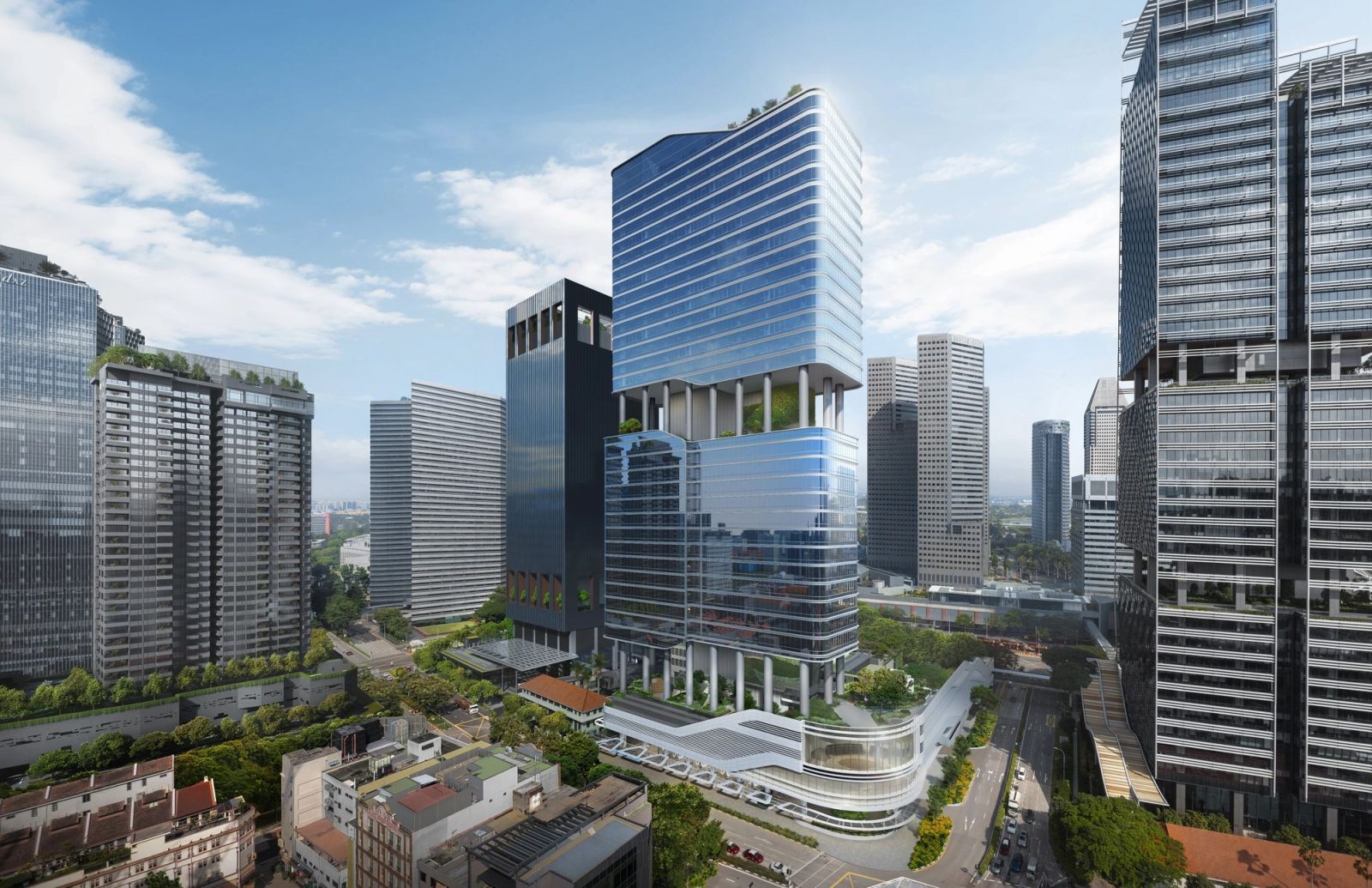 shaw tower aerial view