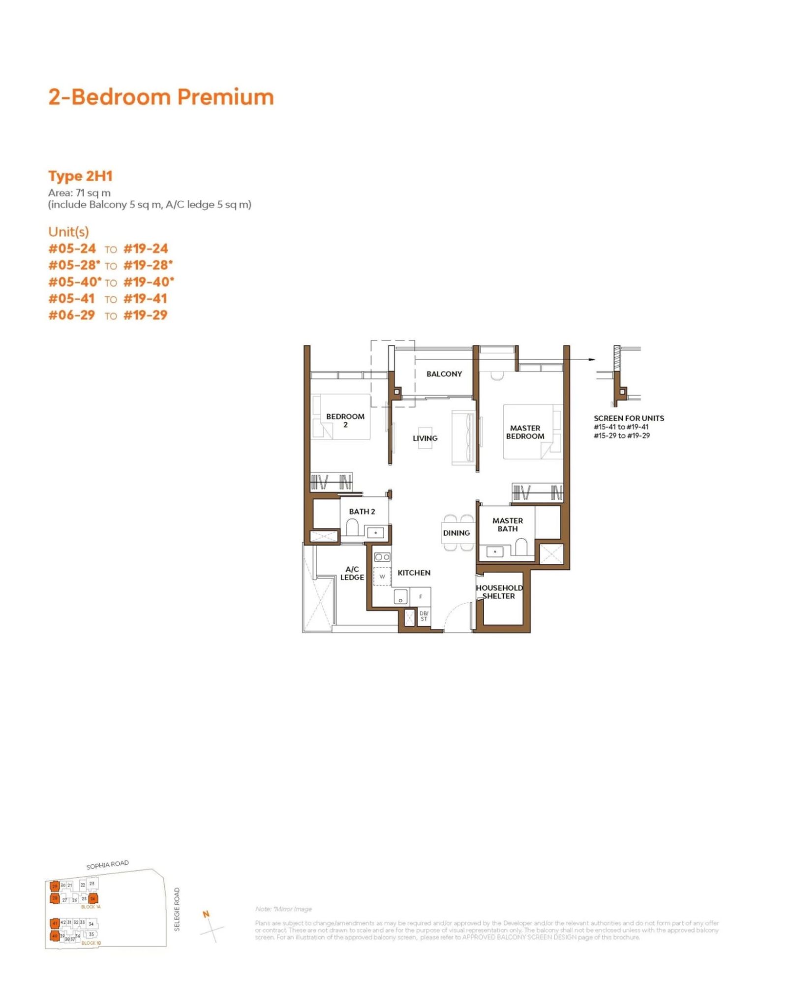 The Collective at One Sophia floorplan 2 bedroom