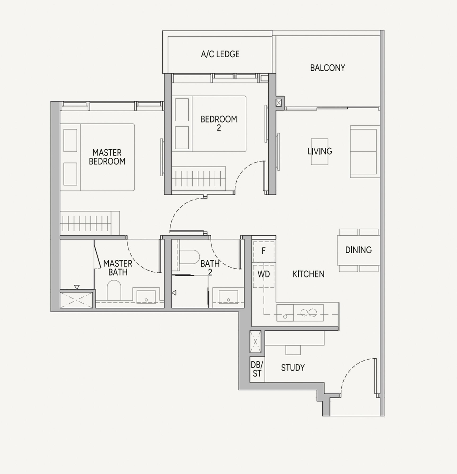 Union Square Residences Floorplan 2 Bedroom