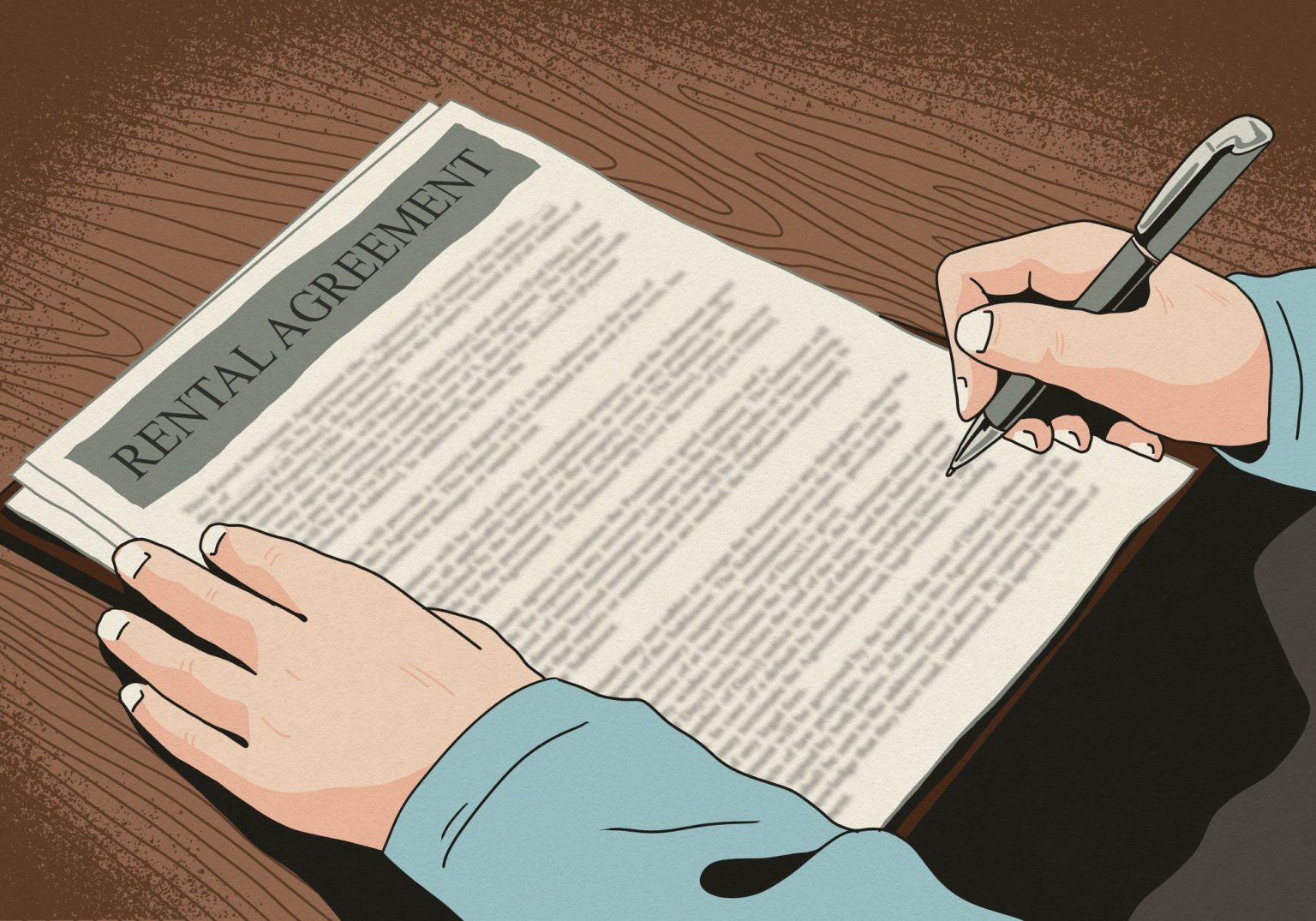 Rental Agreement Blurred