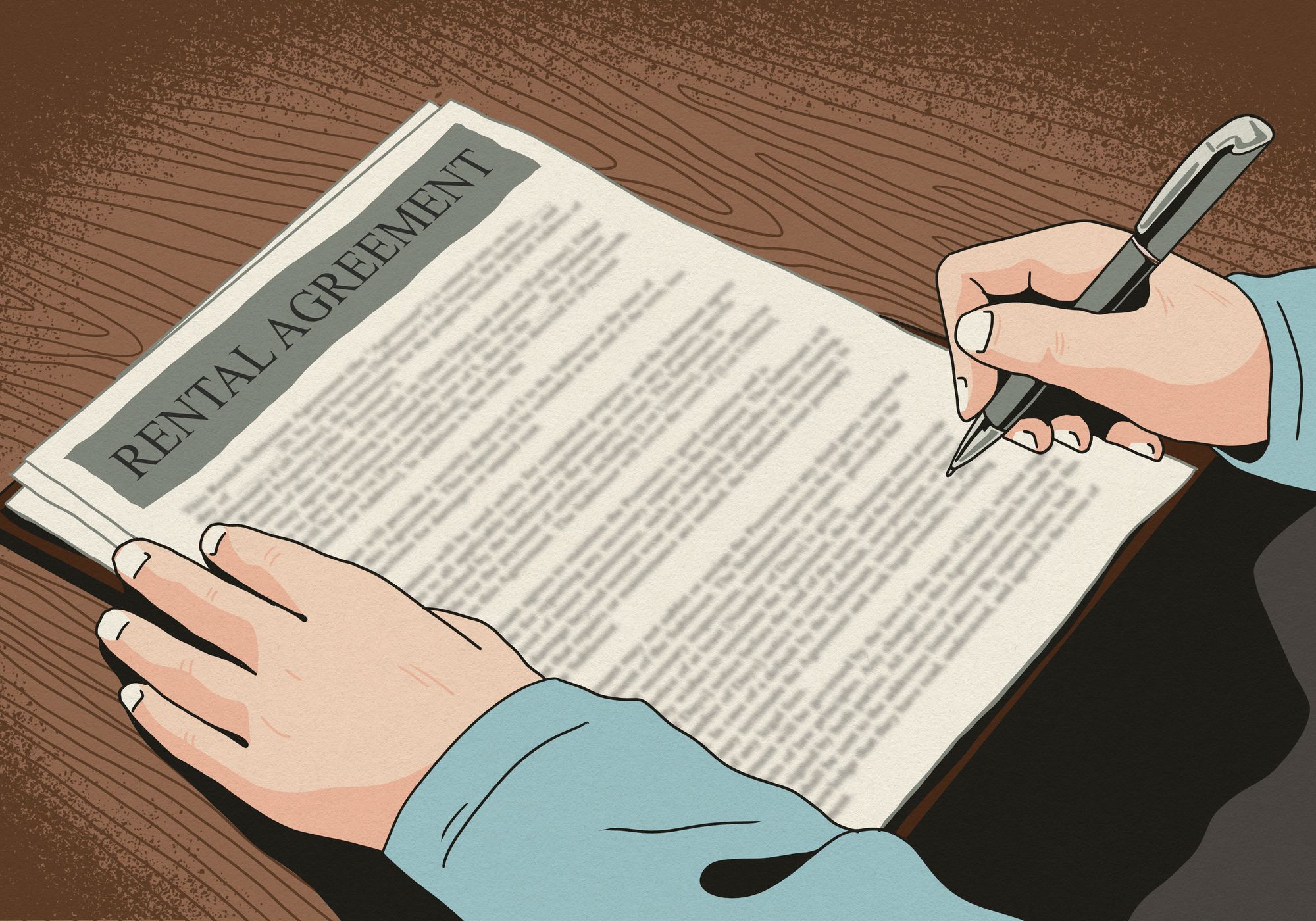 Rental Agreement Blurred