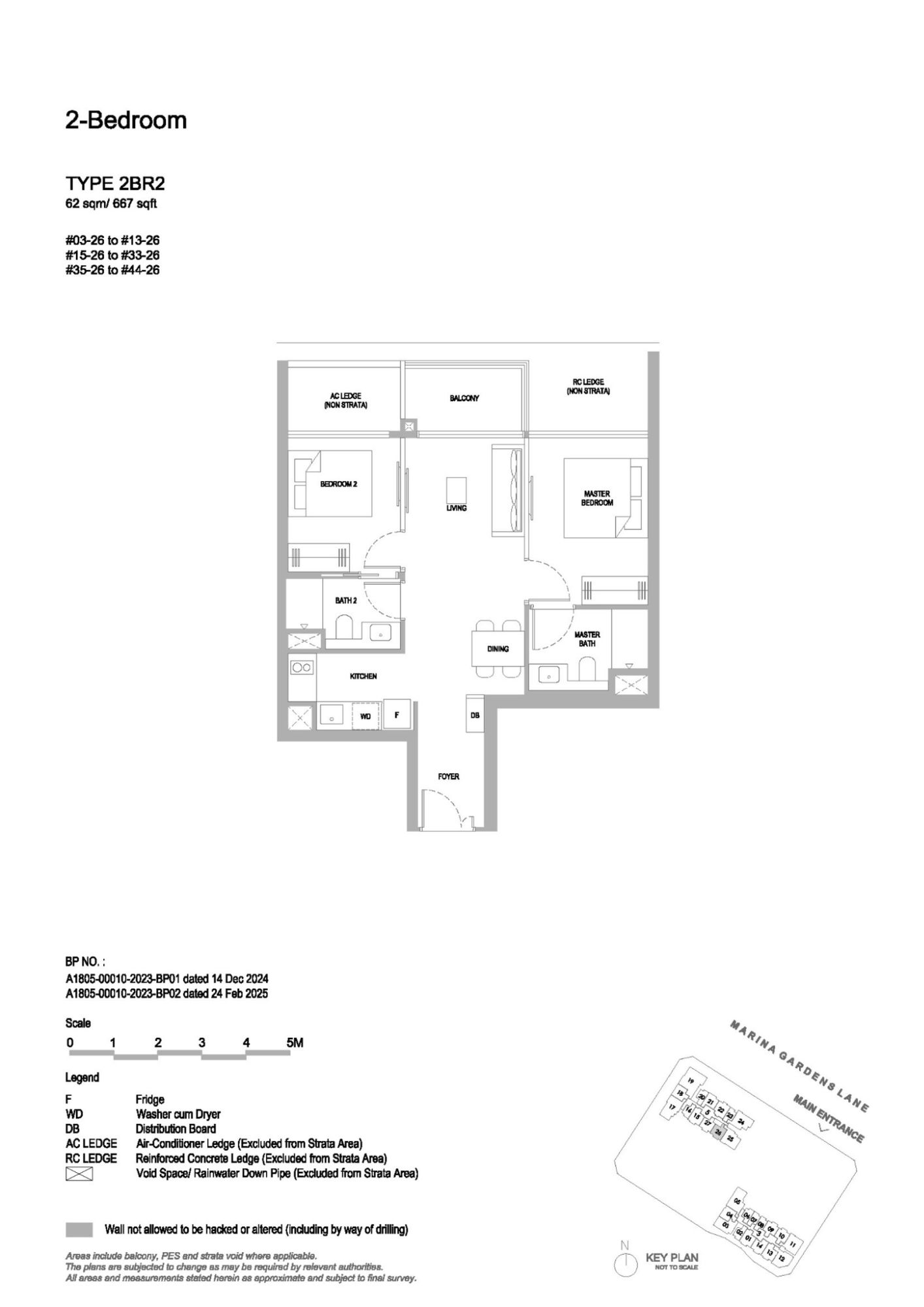 ONE MARINA GARDENS 2 Bedroom Floorplan