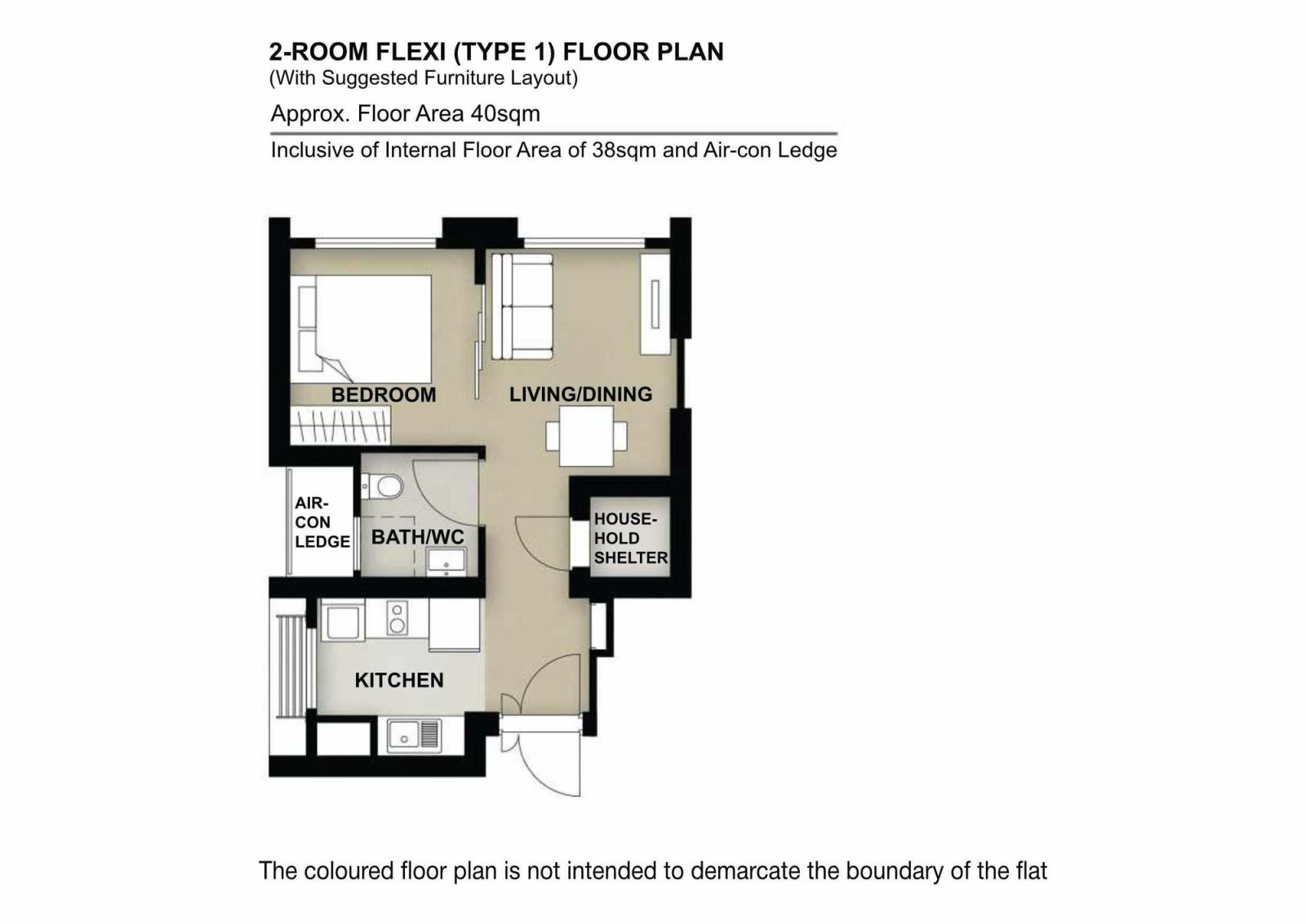 Sembawang Brook 2 Room Flexi Type 1