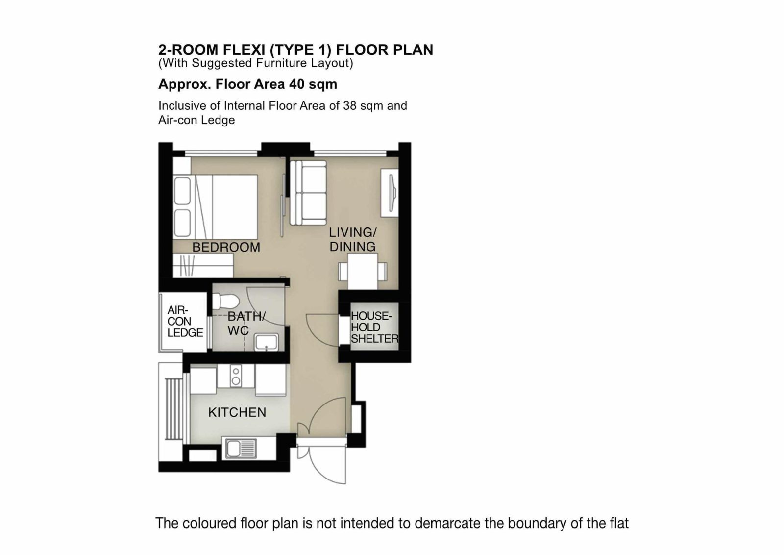 Sembawang Portico 2 Room Flexi Type 1