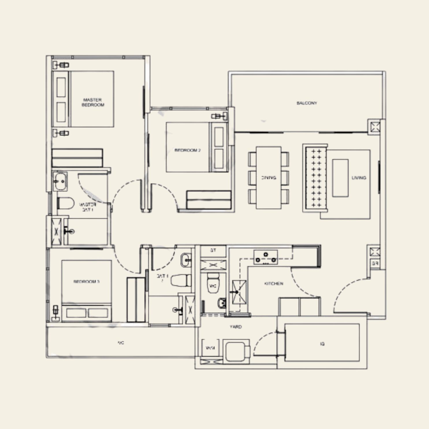 Riversails’ 3 bedroom floorplan