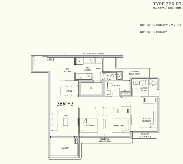Lentor Gardens Residences 3 Bedroom Floorplan