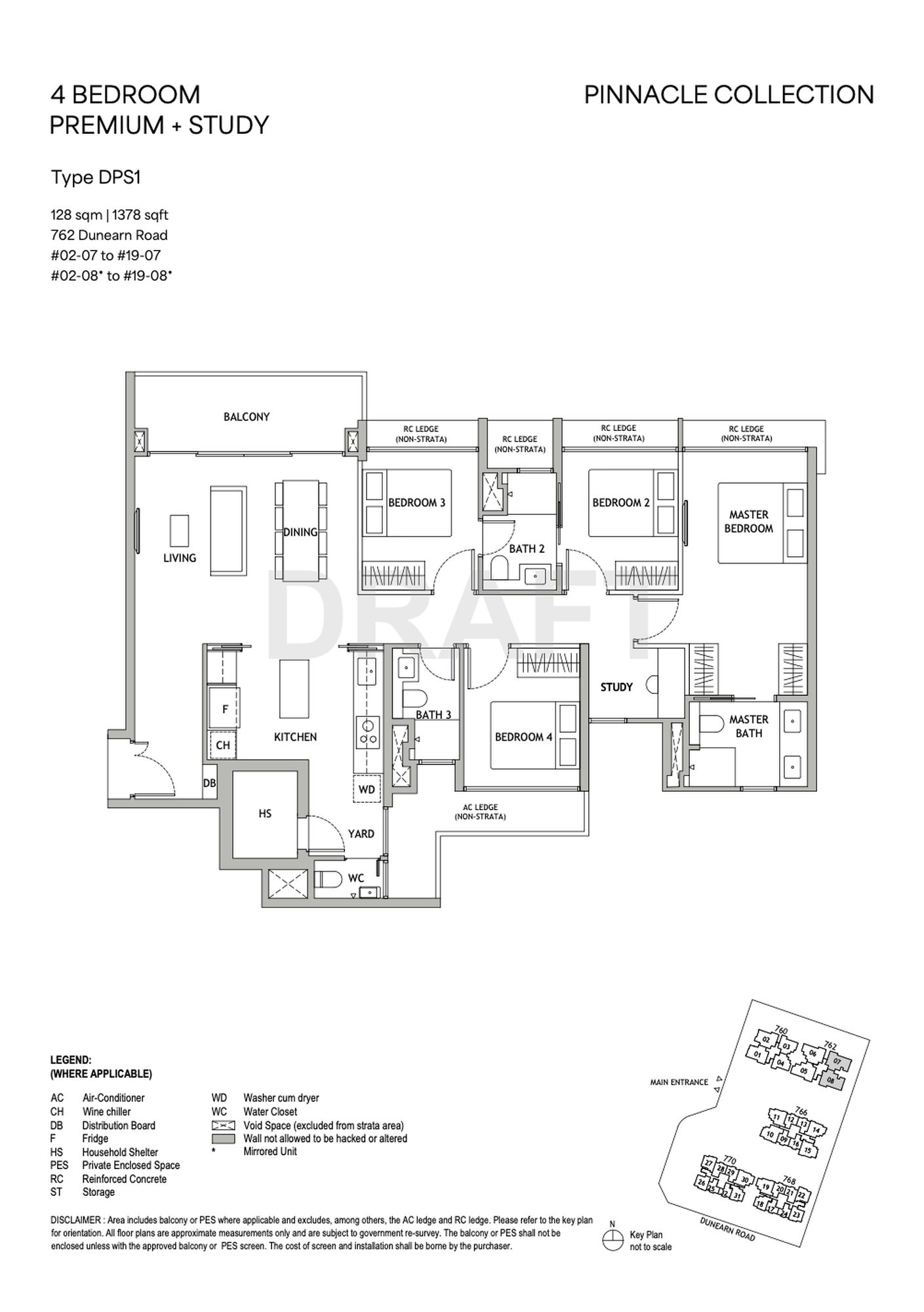 Type DPS1 Four Bedroom Premium + Study (1,378 sq ft)