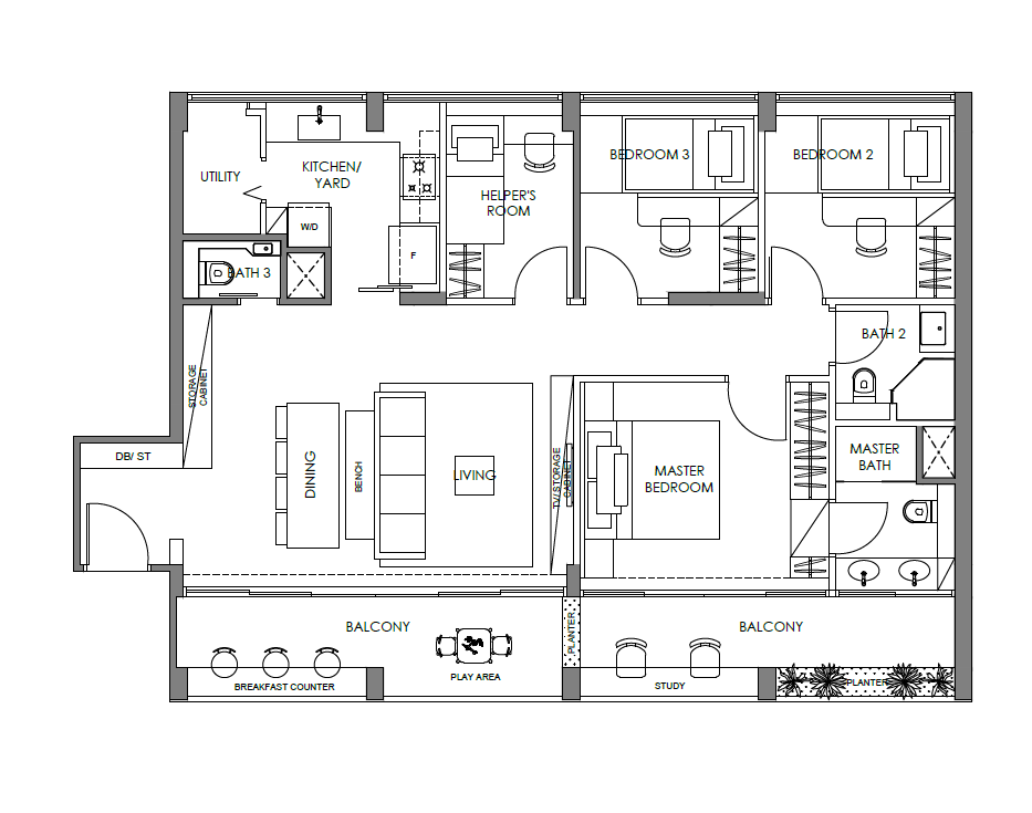 Springleaf Residence 3 Bedroom Floorplan 2