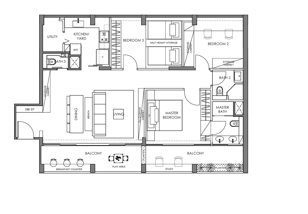 Springleaf Residence 3 Bedroom Floorplan 3